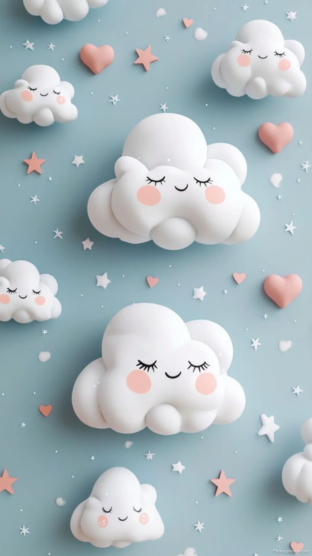 Girls Wallpaper HD Adorable 3D Cloud Characters on a Blue Sky Mobile Wallpaper Girls Wallpaper HD Adorable 3D Cloud Characters on a Blue Sky Mobile Wallpaper