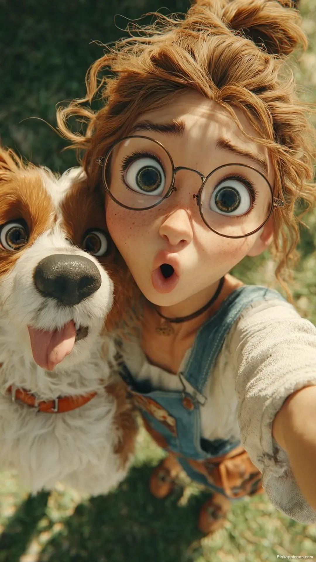Girls Wallpaper HD Adorable 3D Girl with Glasses and Her Dogs Tongue Out Girls Wallpaper HD Adorable 3D Girl with Glasses and Her Dog’s Tongue Out