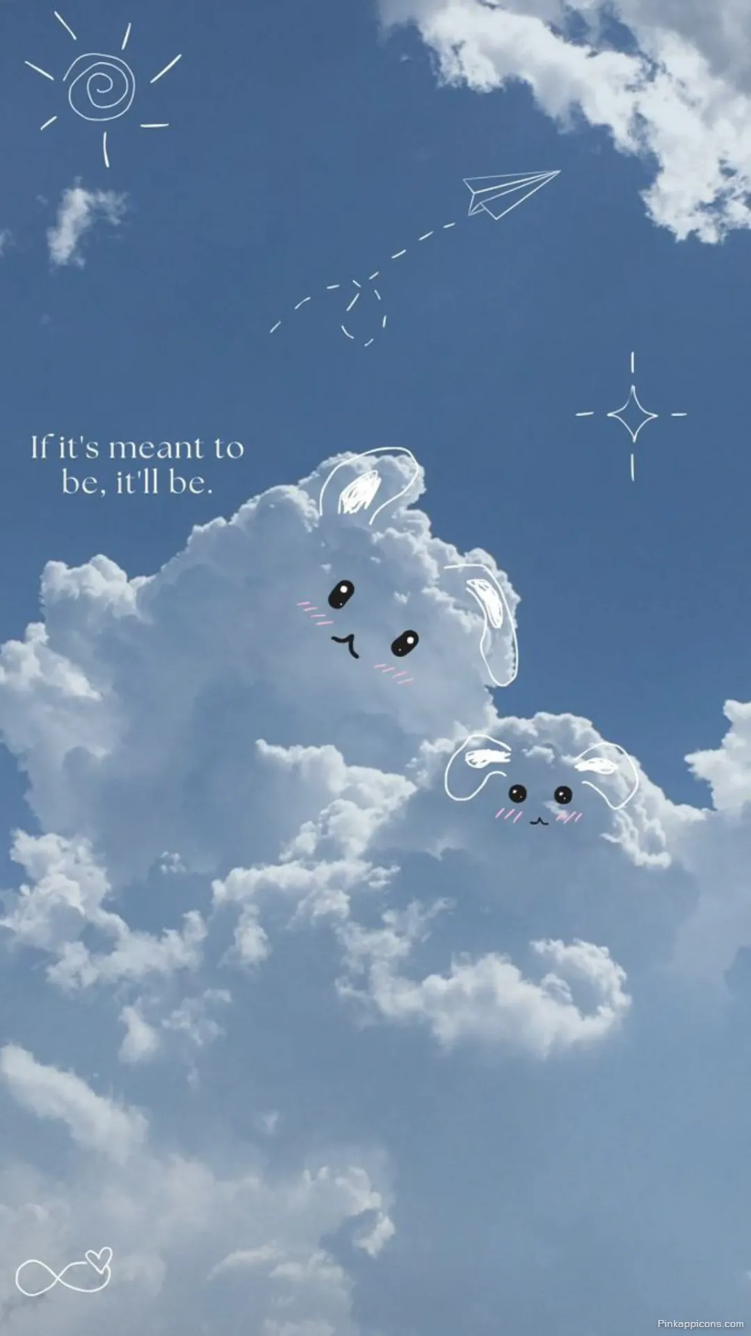 Girls Wallpaper HD Adorable Cloud Bunnies and a Paper Plane on a Sky Background Girls Wallpaper HD Adorable Cloud Bunnies and a Paper Plane on a Sky Background