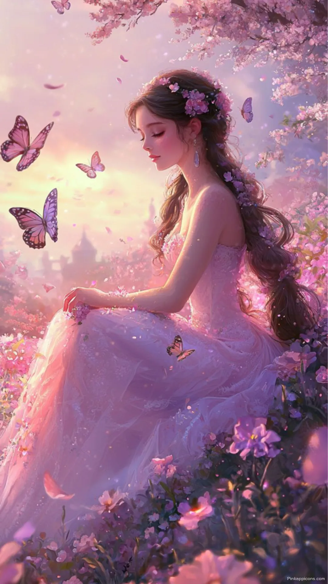 Girls Wallpaper HD Stunning Princess in a Pink Dress with Butterflies Phone Wallpaper Girls Wallpaper HD Stunning Princess in a Pink Dress with Butterflies Phone Wallpaper