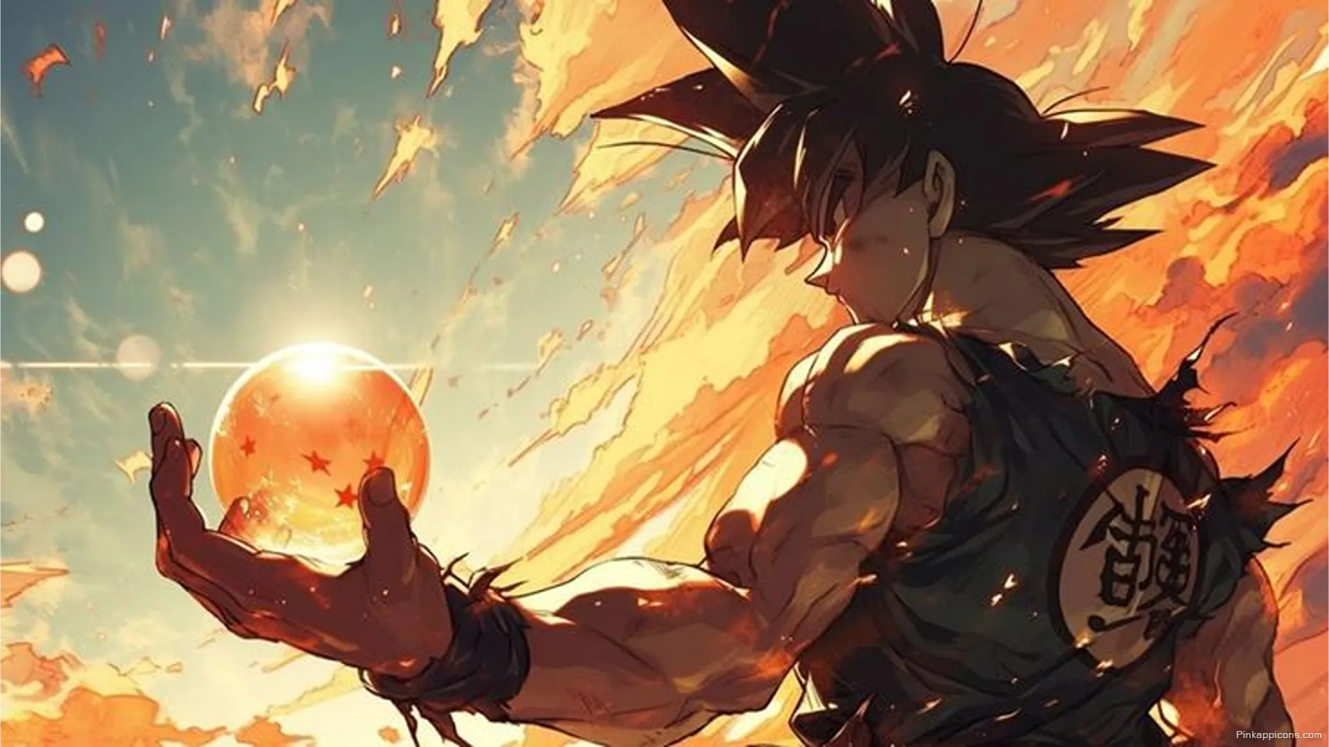 Goku with Dragon Ball 8K Wallpaper for PC Fiery Sky Anime Desktop Background Goku with Dragon Ball 8K Wallpaper for PC Fiery Sky Anime Desktop Background