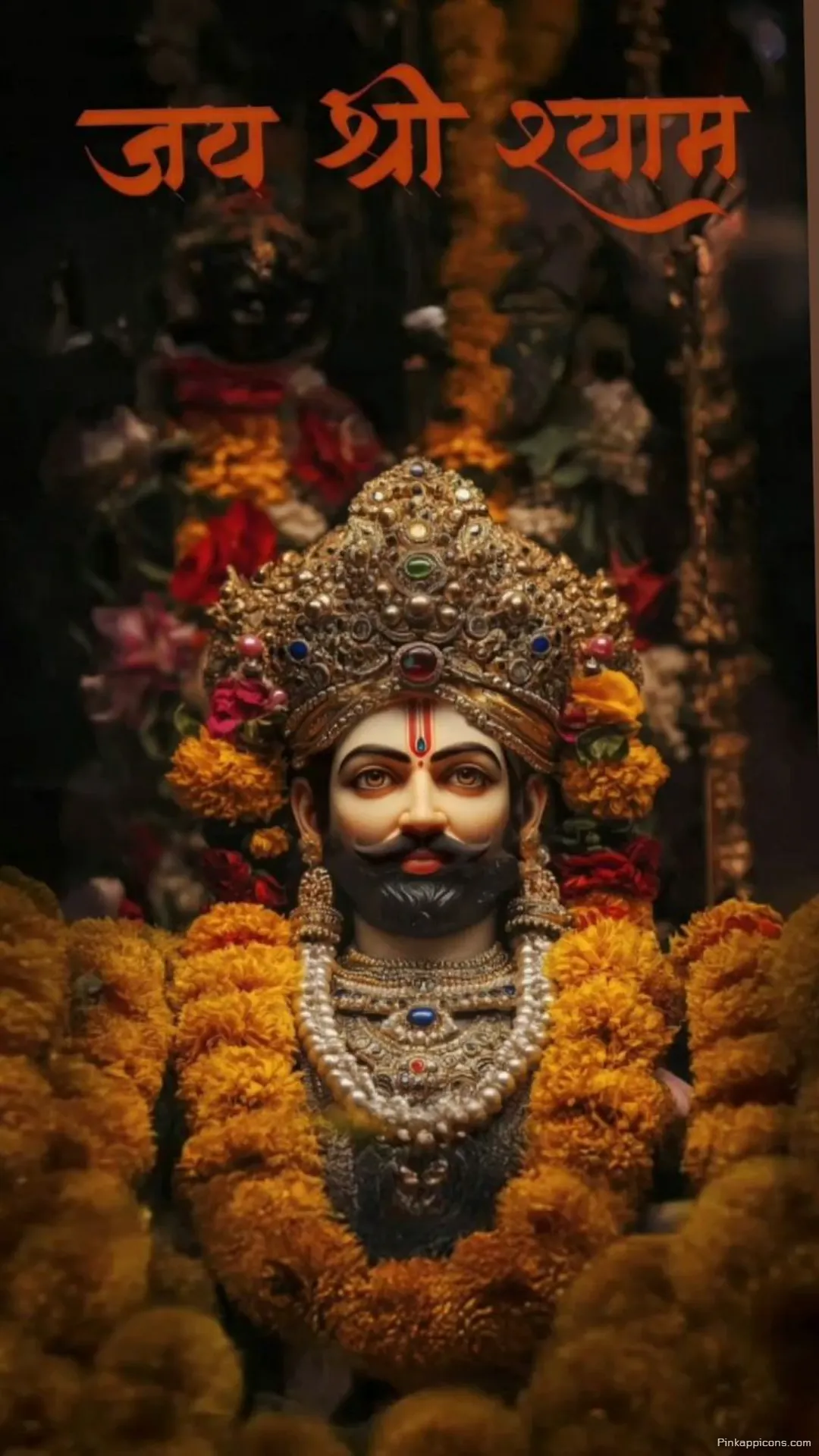 Golden Crown Adornments Majestic Khatushyam Ji Wallpaper for Spiritual Mobile Phone Backgrounds Golden Crown & Adornments Majestic Khatushyam Ji Wallpaper for Spiritual Mobile Phone Backgrounds