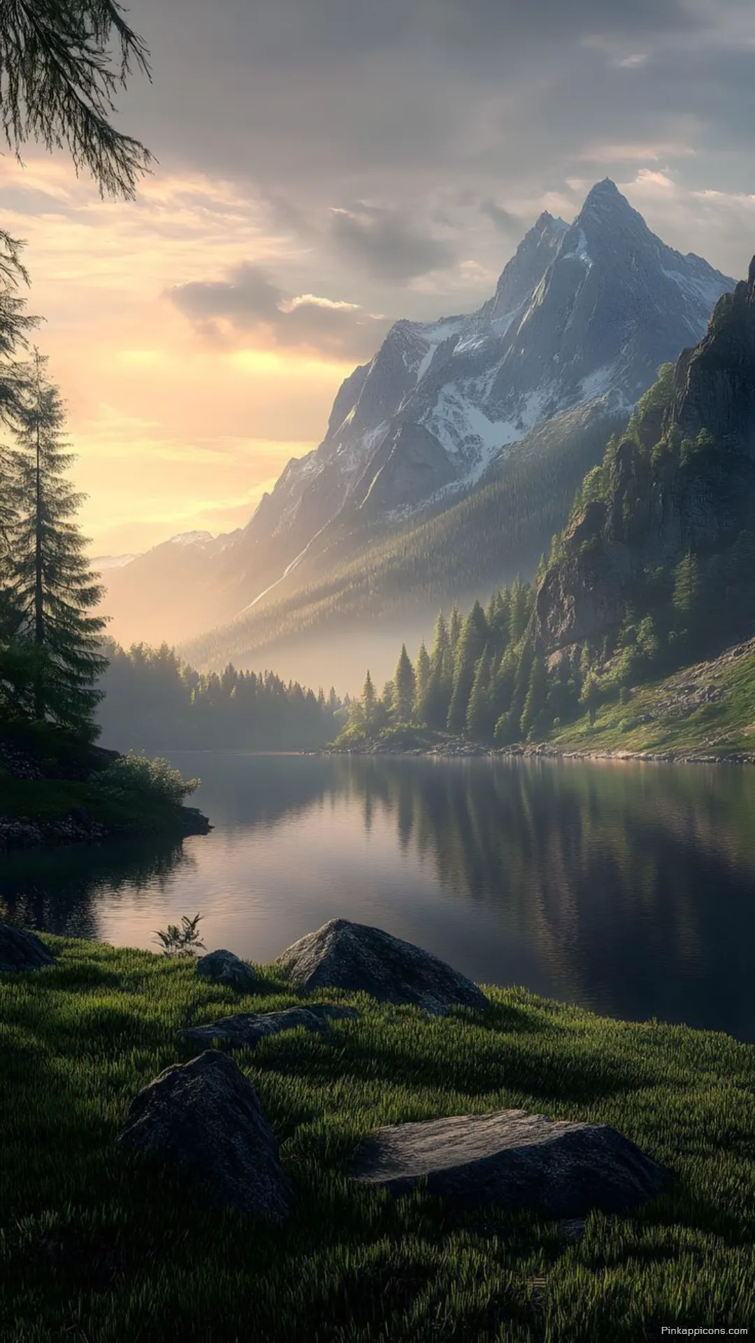 Golden Hour Mountain Nature Wallpaper for Phone Lake Reflection Golden Hour Mountain Nature Wallpaper for Phone Lake Reflection