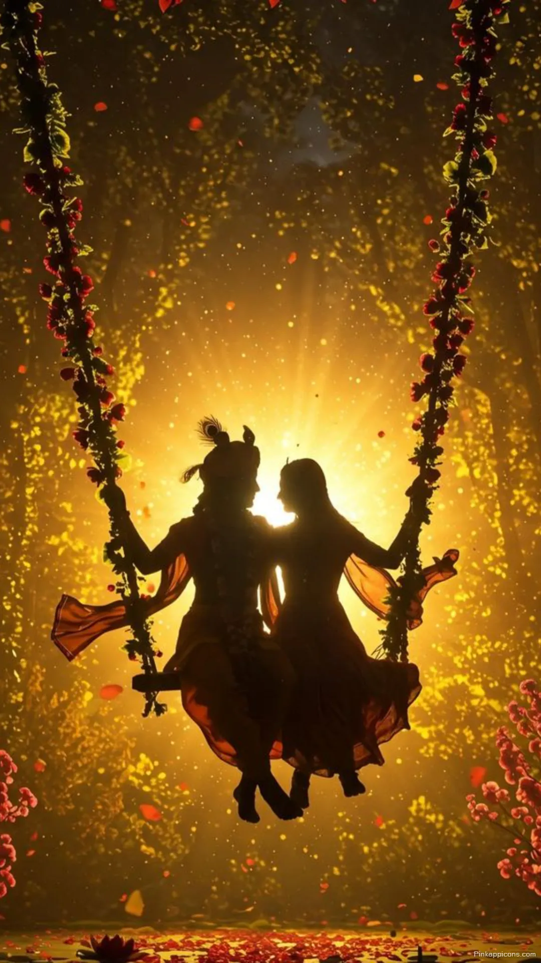 Golden Silhouette of Radha Krishna on a Swing Radha Krishna HD Wallpapers Golden Silhouette of Radha Krishna on a Swing Radha Krishna HD Wallpapers.