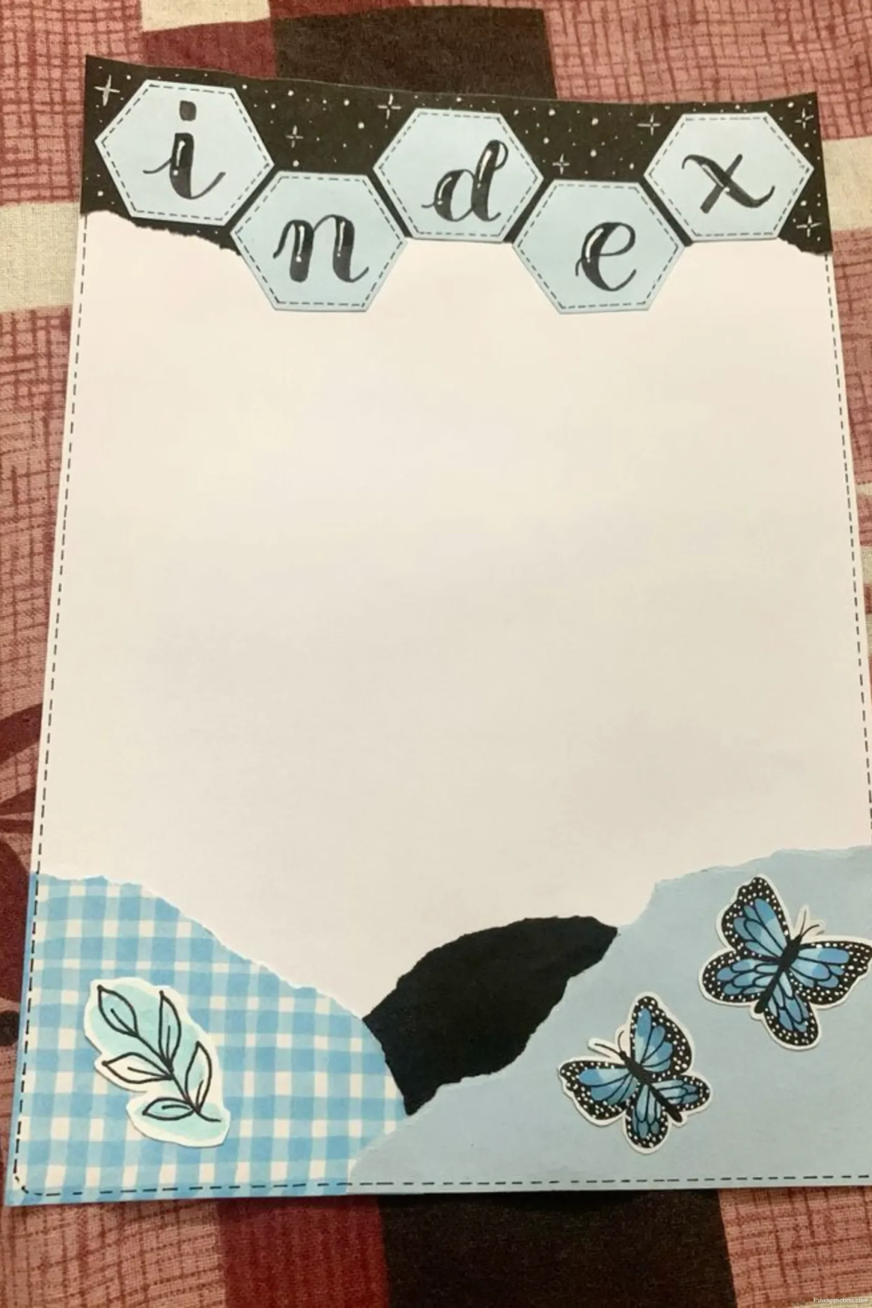Handmade Index Page School Project Front Page Design Sample Gingham Butterfly Ideas scaled Handmade Index Page School Project Front Page Design Sample Gingham & Butterfly Ideas