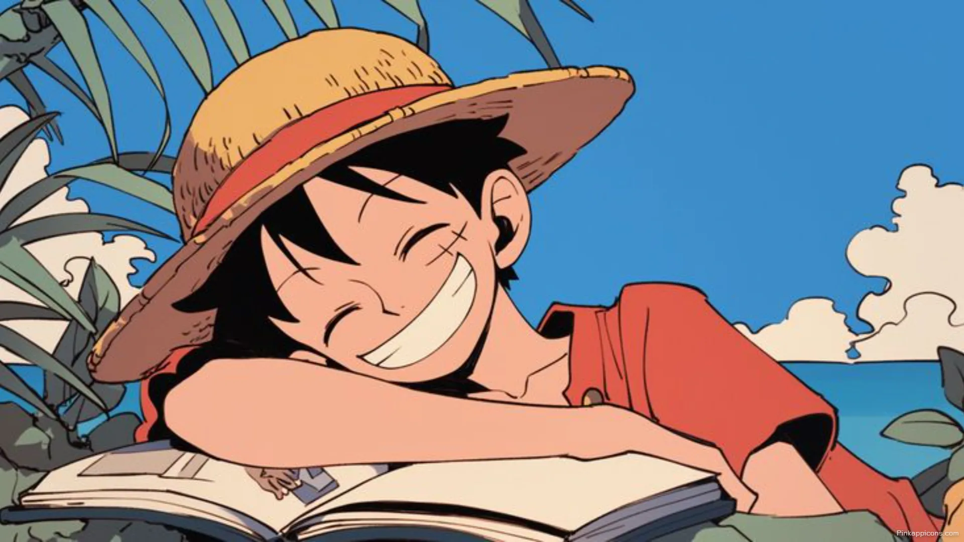 Happy Luffy Relaxing Beach Anime Wallpaper for Laptop Sunny One Piece Phone Background Happy Luffy Relaxing Beach Anime Wallpaper for Laptop – Sunny One Piece Phone Background