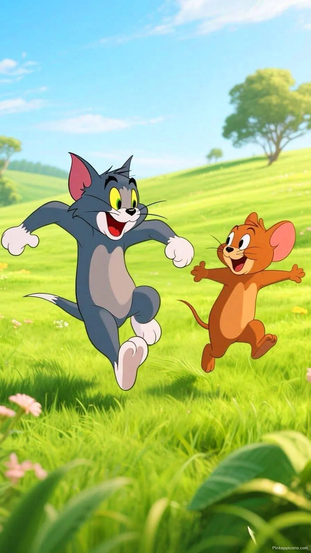 Happy Tom and Jerry HD Wallpaper Grassy Field Phone Wallpaper Art Happy Tom and Jerry HD Wallpaper Grassy Field Phone Wallpaper Art