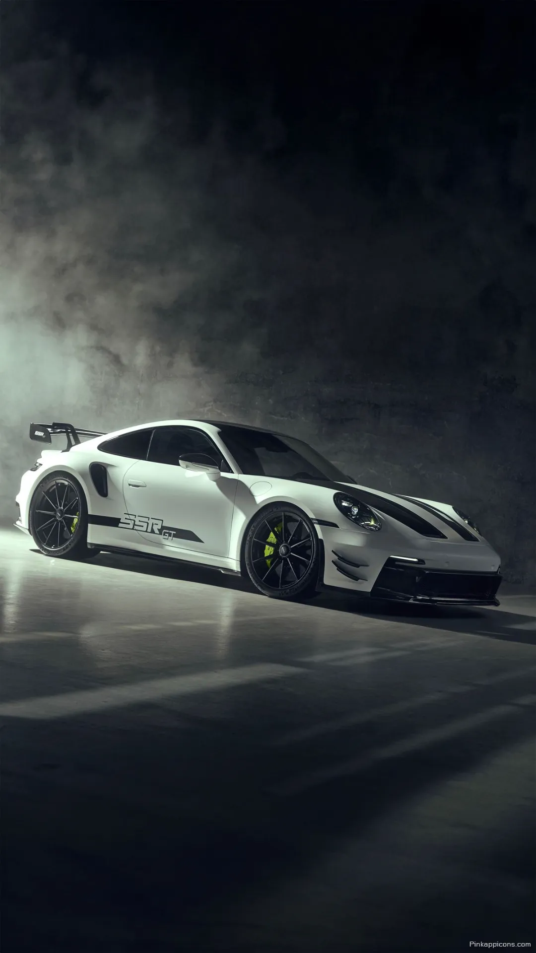 High Performance White Porsche SSR GT with Neon Green Calipers An Epic Porche Wallpaper High-Performance White Porsche SSR GT with Neon Green Calipers An Epic Porche Wallpaper