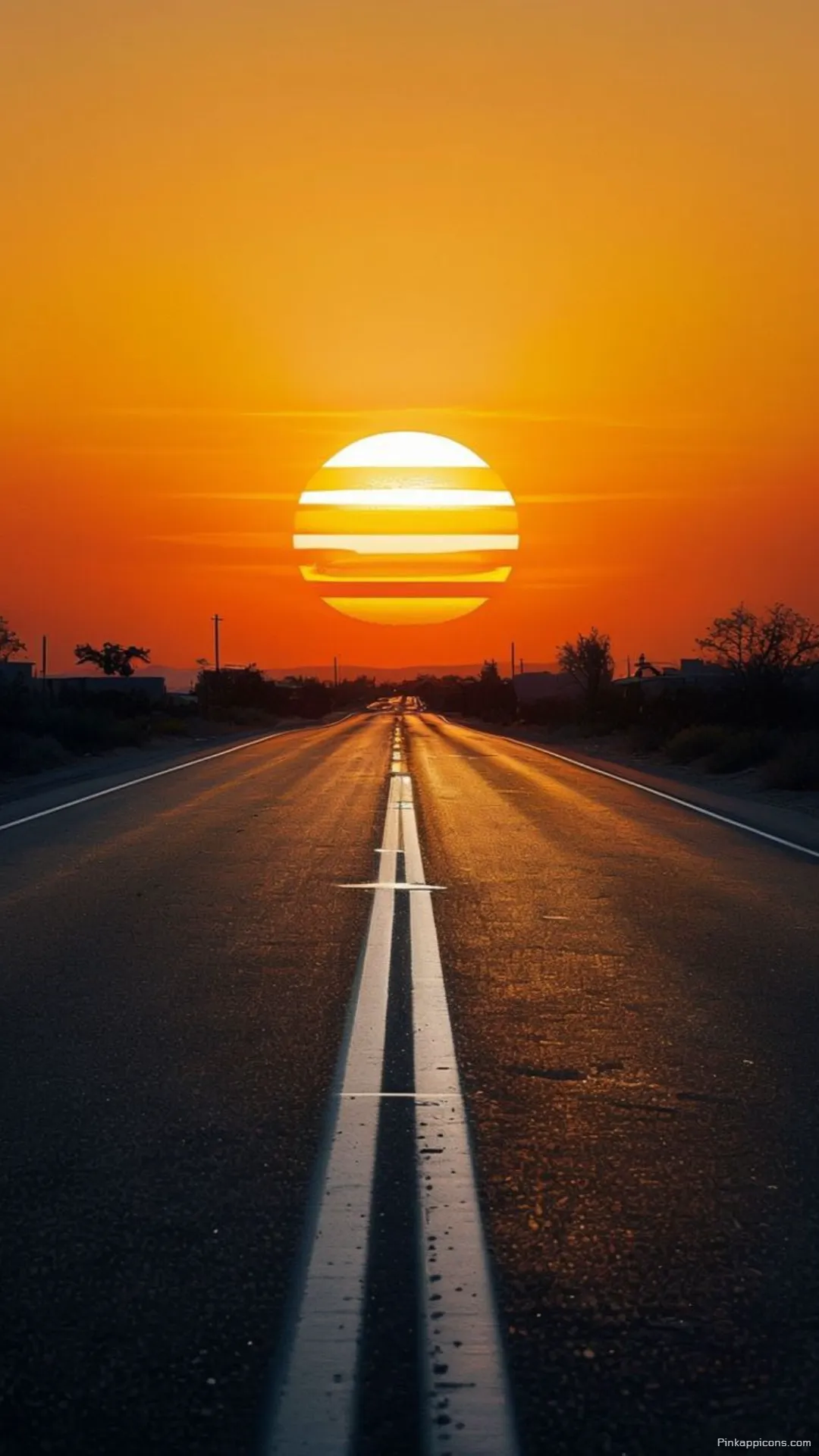 Horizon Sunset Wallpaper with a Scenic Road Horizon Sunset Wallpaper with a Scenic Road