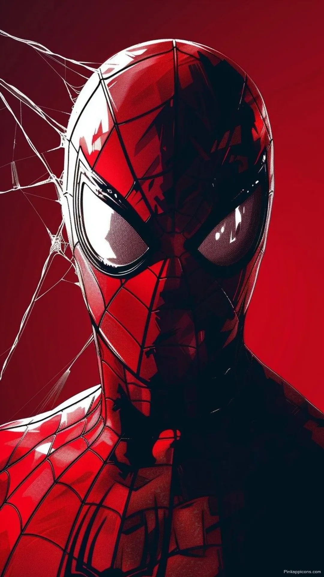 Intense Red Spider Man Glare Phone Wallpaper Dynamic Web Effect Spiderman Background Intense Red Spider-Man Glare Phone Wallpaper Dynamic Web-Effect Spiderman Background.