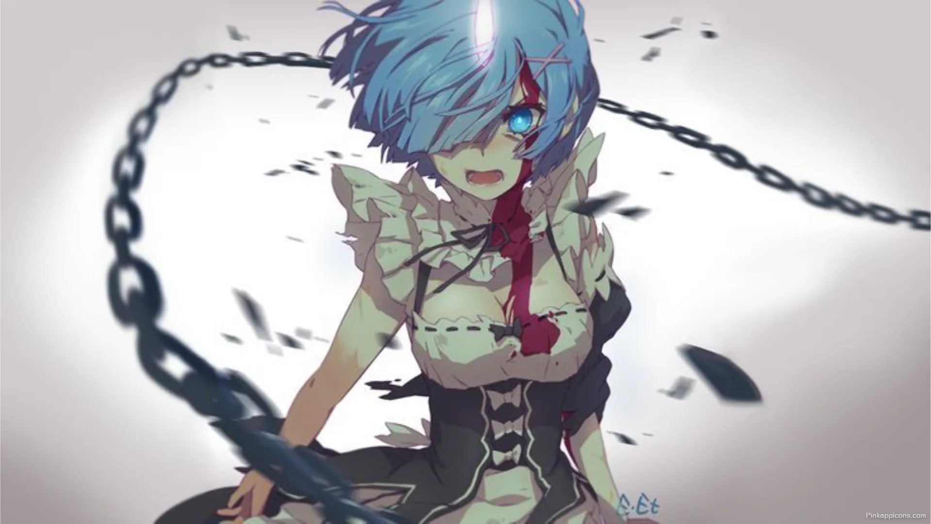 Intense Rem Anime Wallpaper for Laptop Chains Breaking Glowing Eye for a Powerful Phone Background Intense Rem Anime Wallpaper for Laptop Chains Breaking & Glowing Eye for a Powerful Phone Background