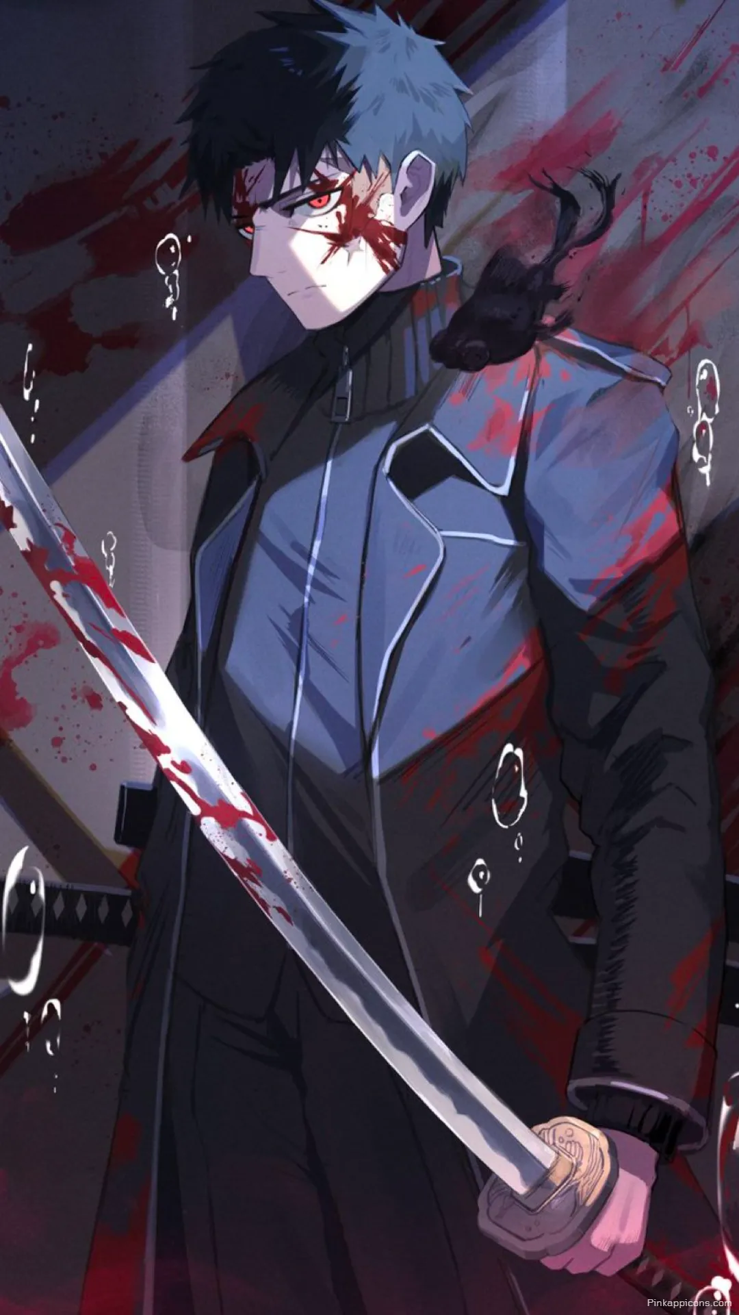 Kagurabachi Wallpaper Bloody Swordsman with Red Eyes Phone Background Kagurabachi Wallpaper Bloody Swordsman with Red Eyes Phone Background.