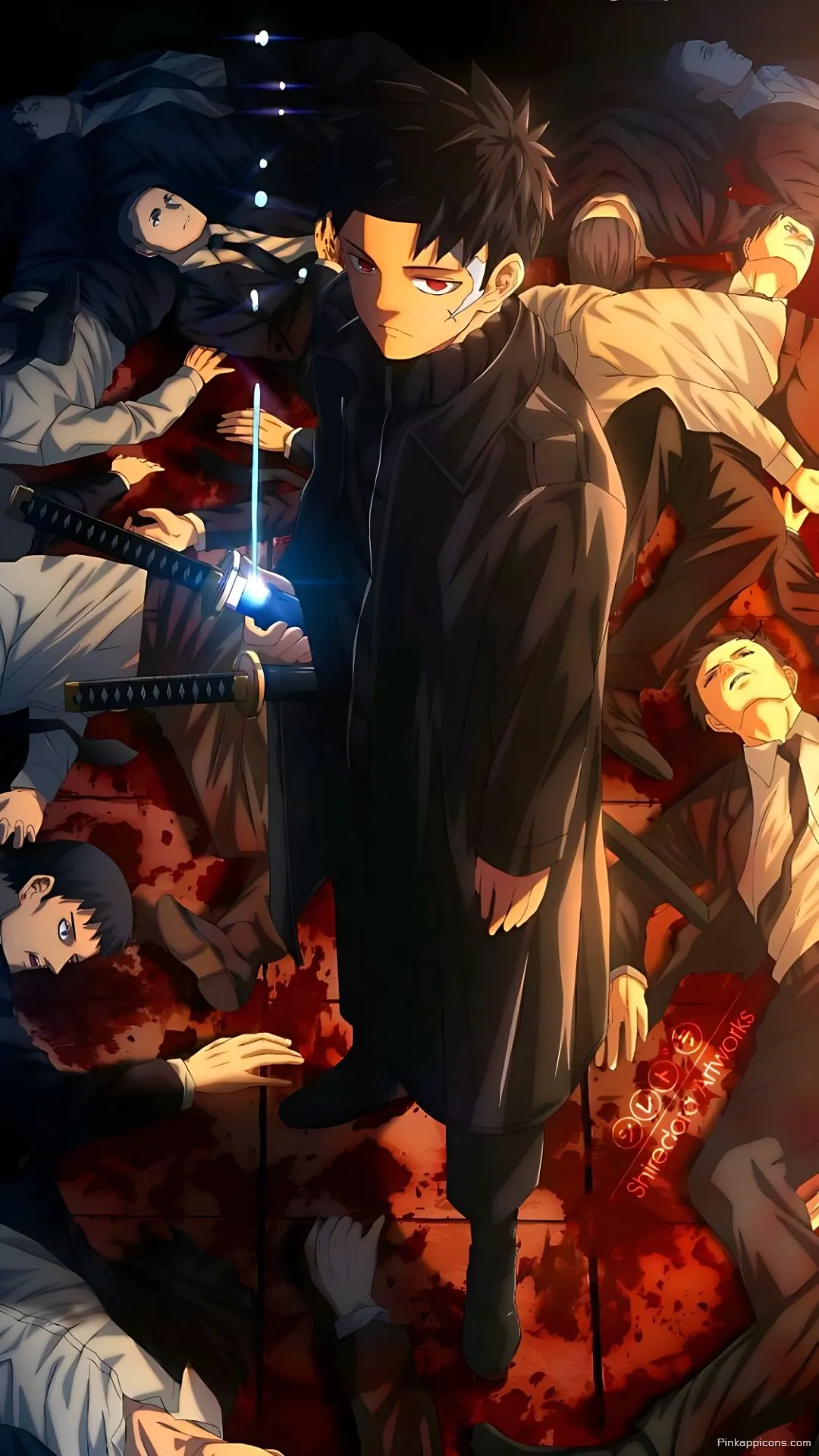 Kagurabachi Wallpaper Chihiro Standing Victorious Amidst Fallen Foes Phone Background Kagurabachi Wallpaper Chihiro Standing Victorious Amidst Fallen Foes Phone Background.