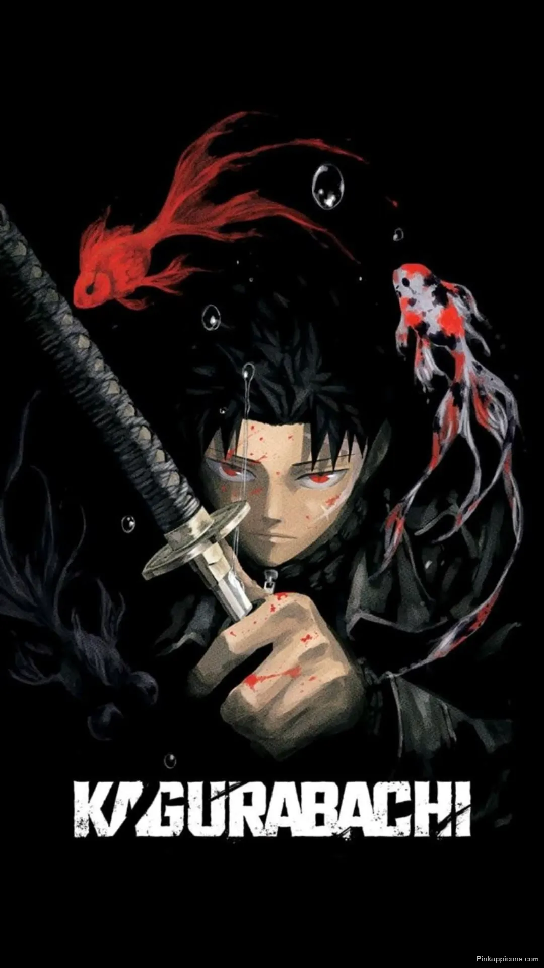 Kagurabachi Wallpaper Dark Katana Wielder with Red Eyes Phone Background Kagurabachi Wallpaper Dark Katana Wielder with Red Eyes Phone Background.