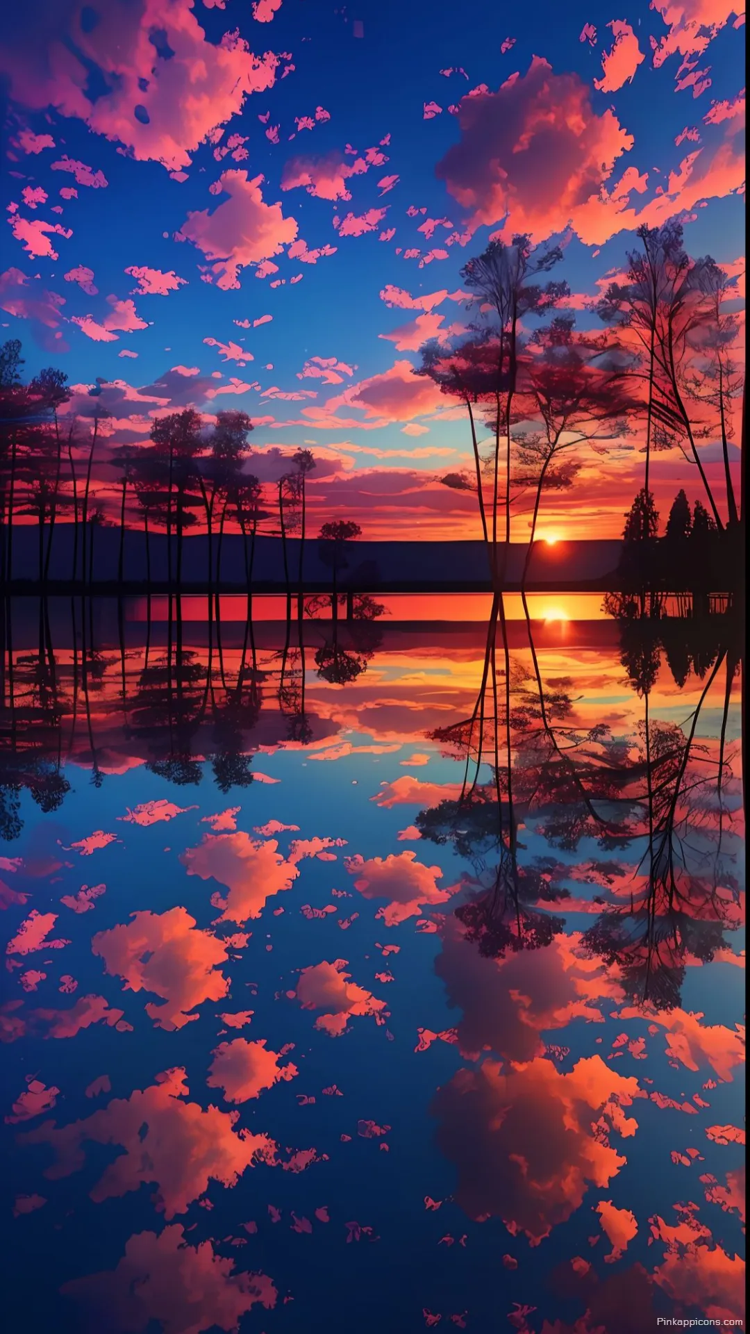 Lake Reflection Sunset Wallpaper for Phones Lake Reflection Sunset Wallpaper for Phones