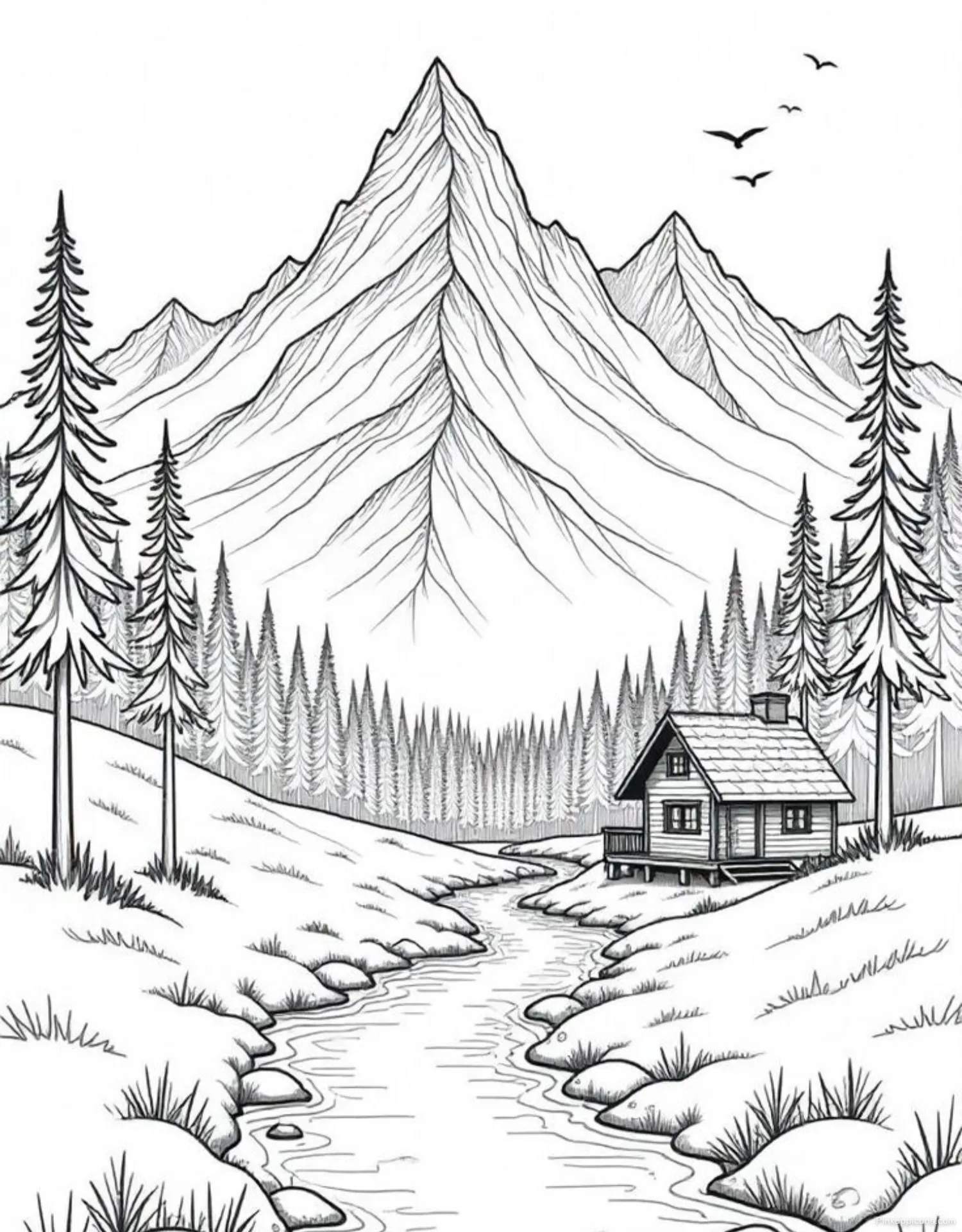 Landscape Drawing Ideas Alpine Scene with a Stream Landscape Drawing Ideas Alpine Scene with a Stream