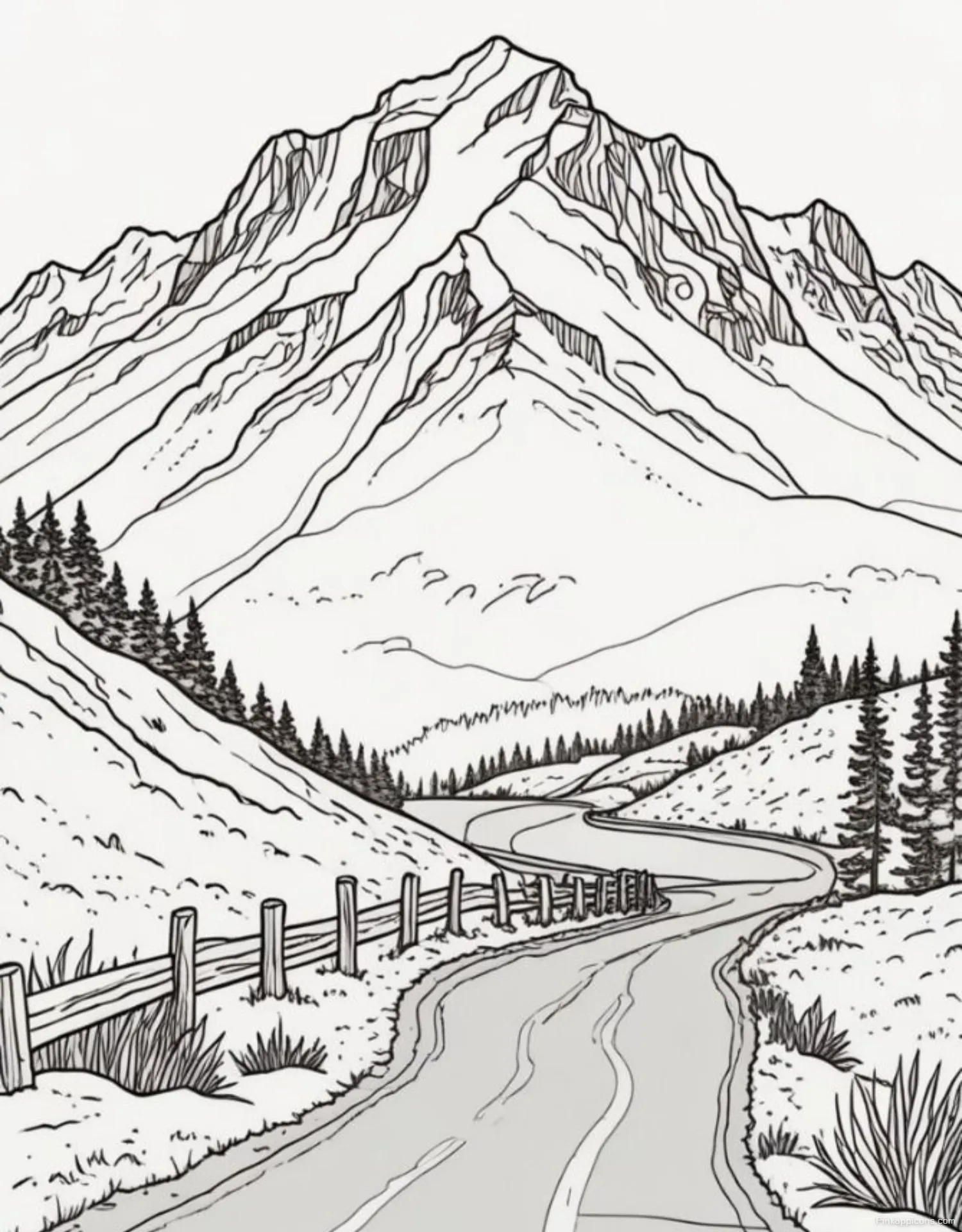 Landscape Drawing Ideas Detailed Cliff and Waterfall Scene Landscape Drawing Ideas Detailed Cliff and Waterfall Scene