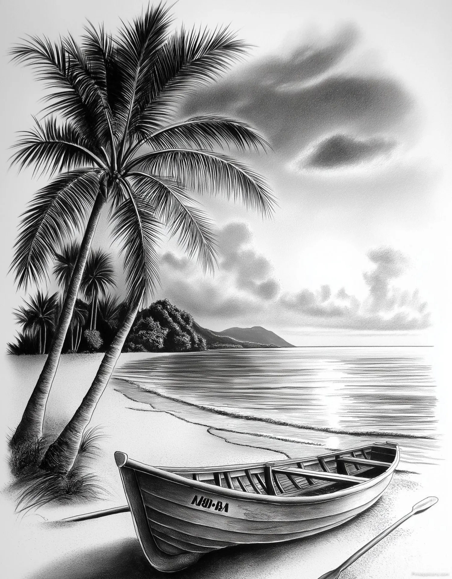 Landscape Drawing Ideas Palm Trees on a Sandy Shoreline Landscape Drawing Ideas Palm Trees on a Sandy Shoreline