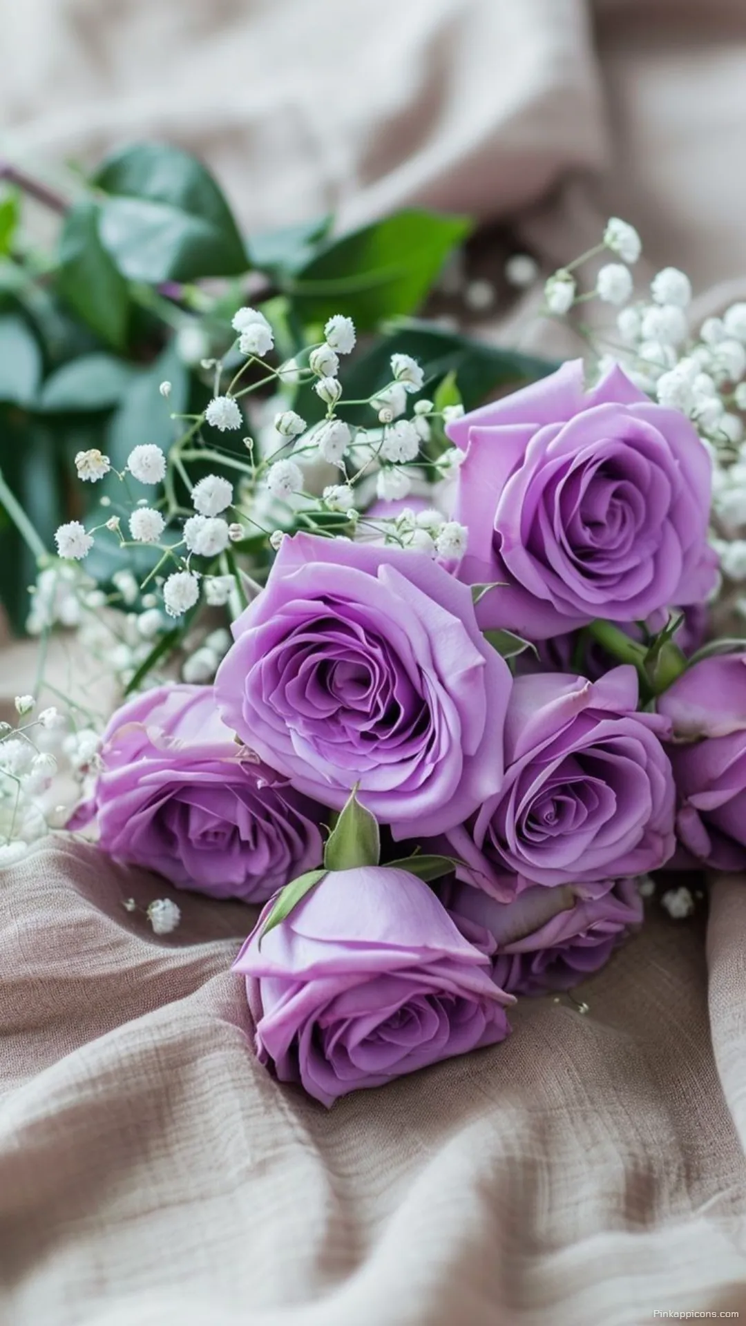 Lavender Rose Wallpaper with Delicate Babys Breath Elegant Floral Phone Background Lavender Rose Wallpaper with Delicate Baby’s Breath – Elegant Floral Phone Background