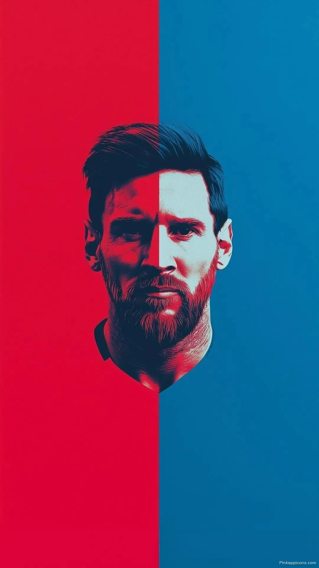 Leo Messi Football Wallpaper for Phone Red and Blue Split Design Leo Messi Football Wallpaper for Phone Red and Blue Split Design