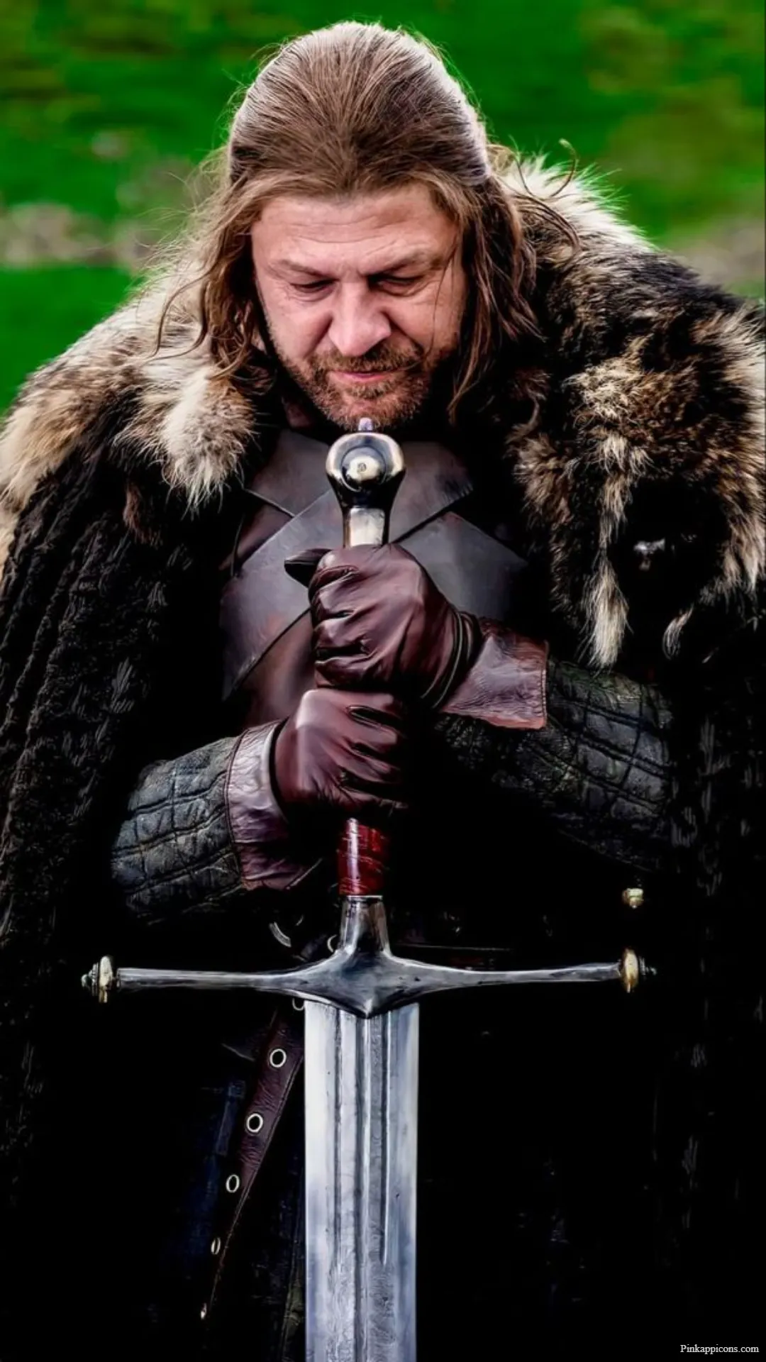 Lord Eddard Stark with His Greatsword Ice Solemn Game of Thrones Wallpaper Lord Eddard Stark with His Greatsword, Ice Solemn Game of Thrones Wallpaper.