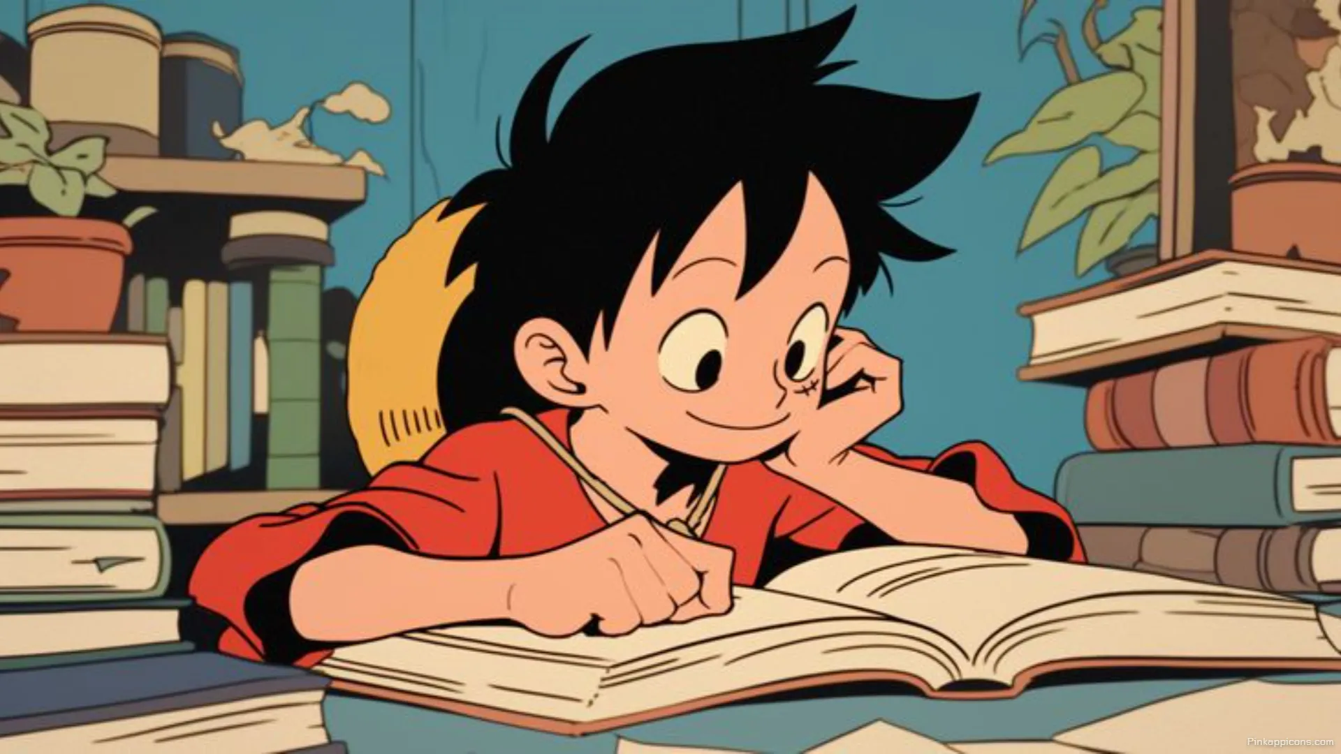 Luffy Studying Anime Wallpaper for Laptop Peaceful Reading Scene for Your Phone Background Luffy Studying Anime Wallpaper for Laptop – Peaceful Reading Scene for Your Phone Background
