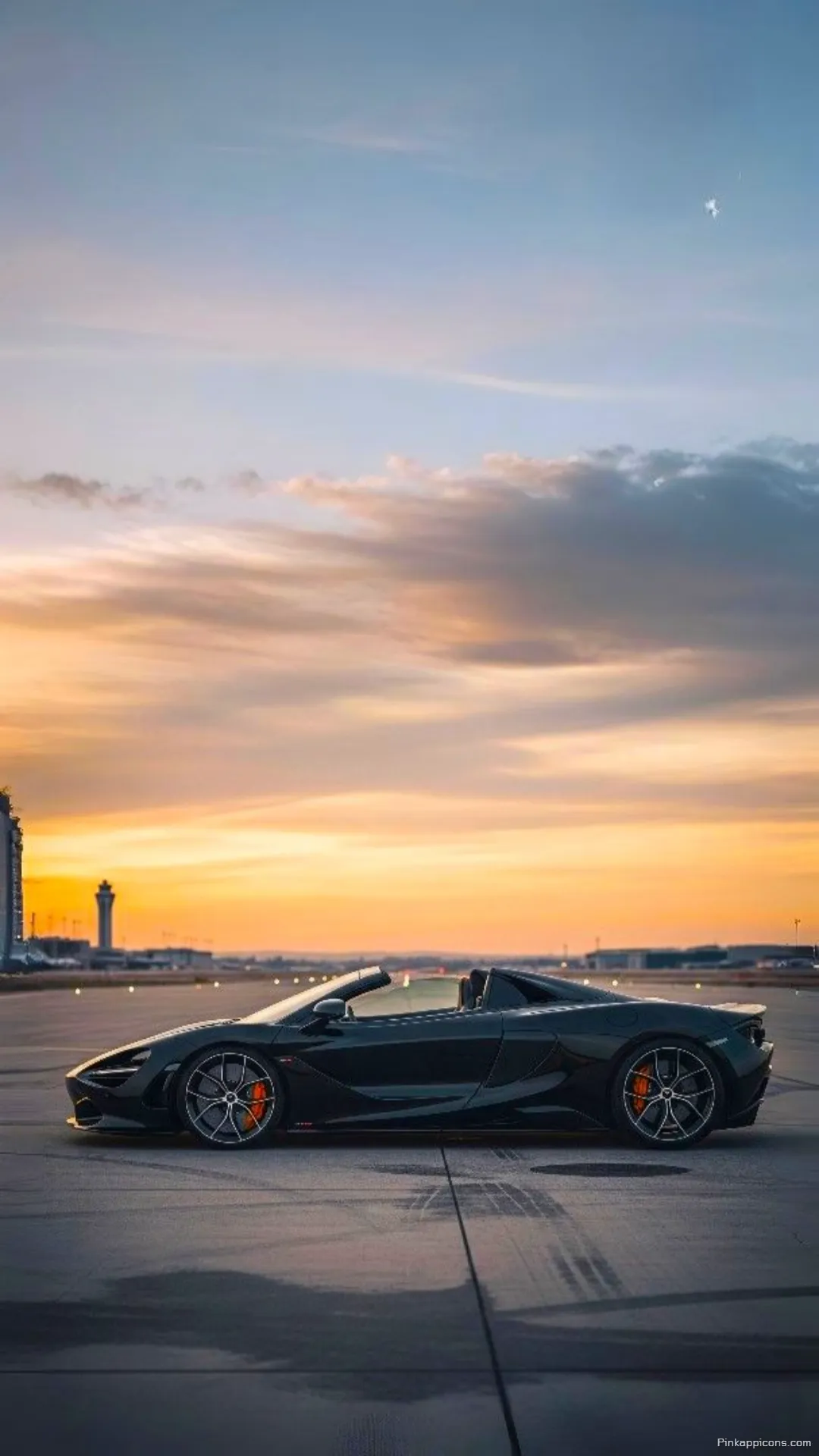 Luxury McLaren Supercar Wallpaper on Airfield with Vibrant Sky High Performance Mobile Display Luxury McLaren Supercar Wallpaper on Airfield with Vibrant Sky – High-Performance Mobile Display