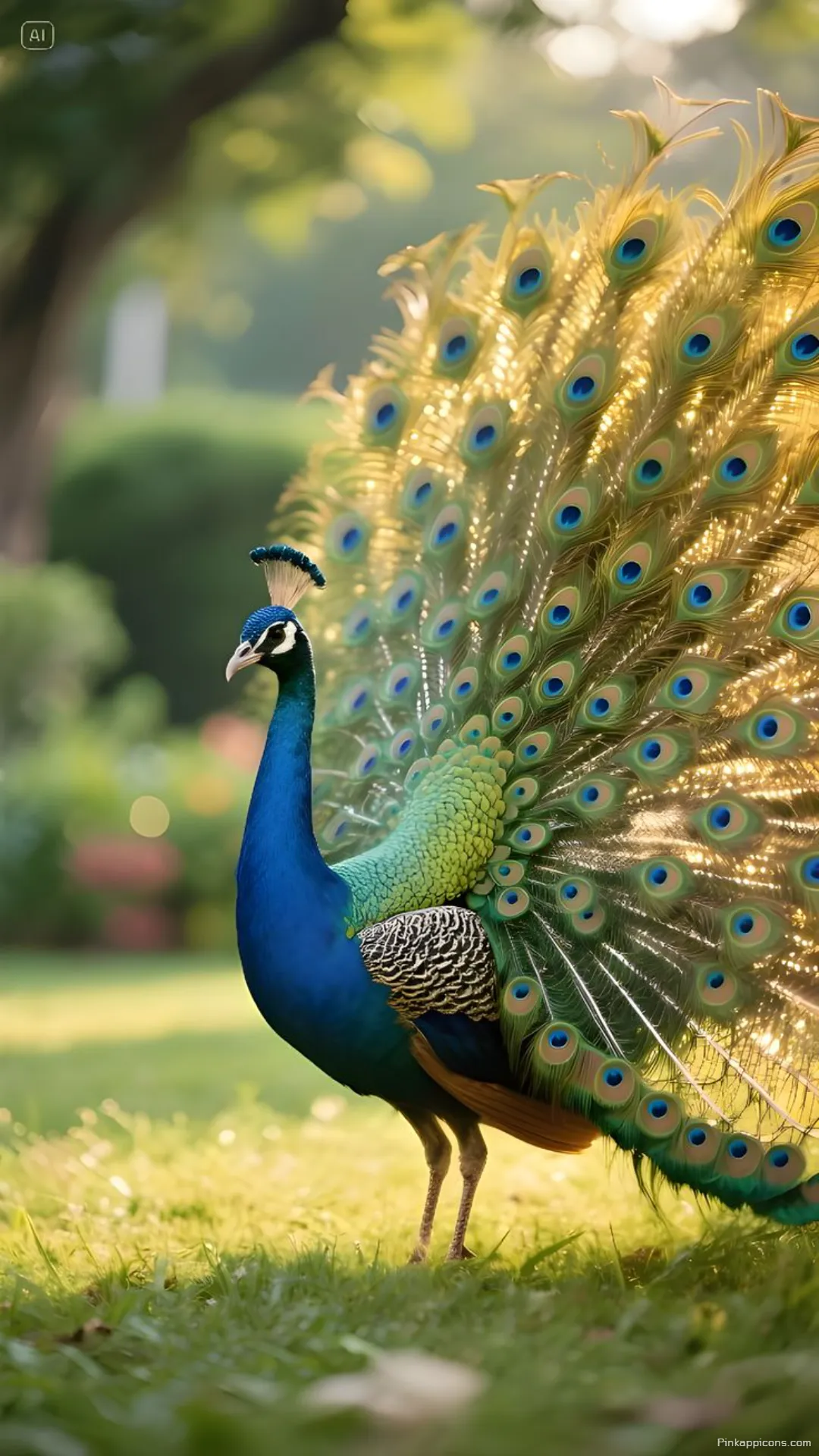 Majestic Peacock Nature Wallpaper for Phone Golden Feather Display Majestic Peacock Nature Wallpaper for Phone Golden Feather Display