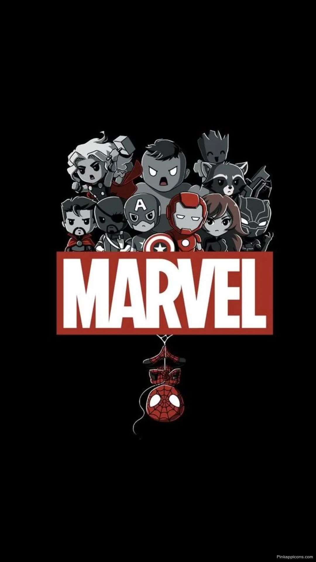 Marvel Wallpaper Cute Chibi Avengers and Heroes Team Up Phone Wallpaper Marvel Wallpaper Cute Chibi Avengers and Heroes Team Up Phone Wallpaper.