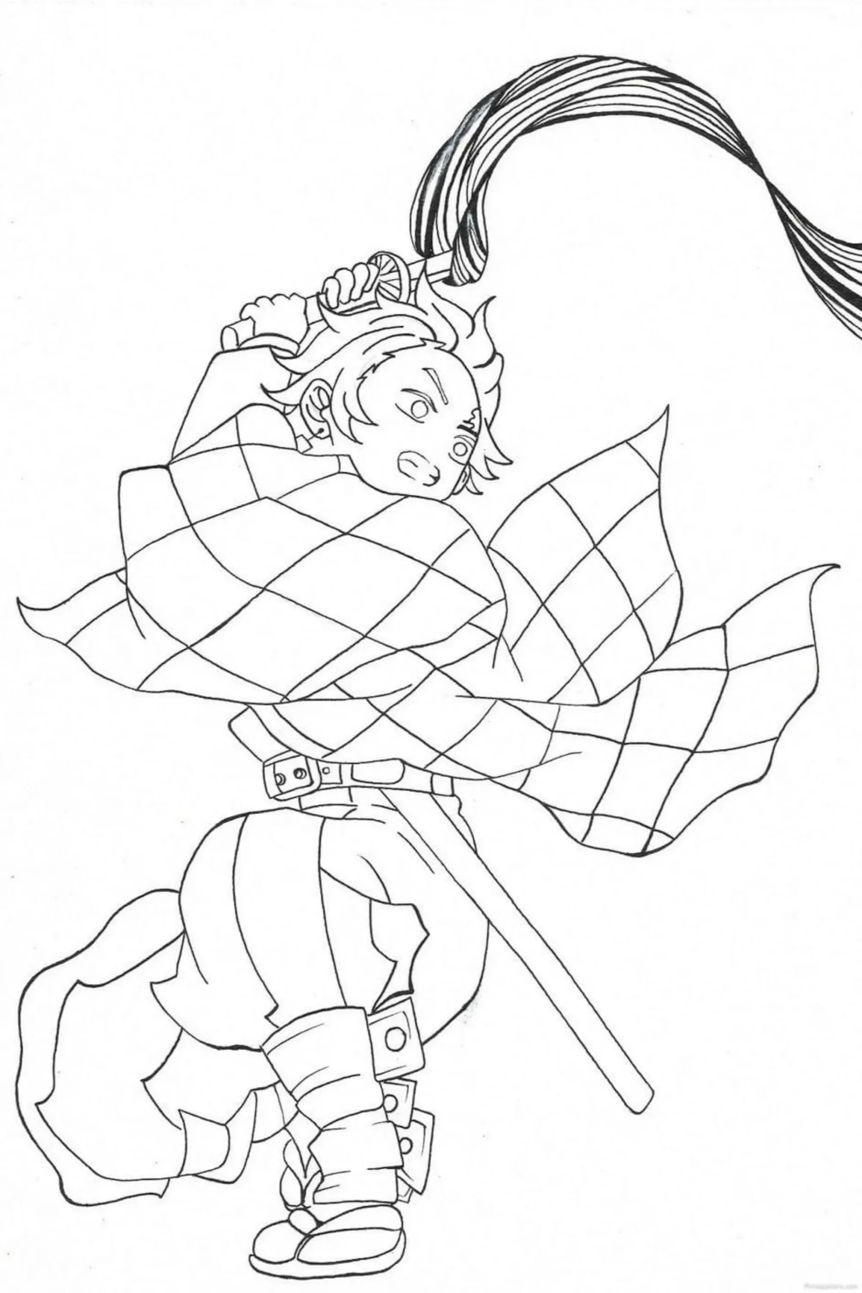 Master the Sword Swing A Powerful Tanjiro Line Art for an Epic Anime Drawing scaled Master the Sword Swing A Powerful Tanjiro Line Art for an Epic Anime Drawing.