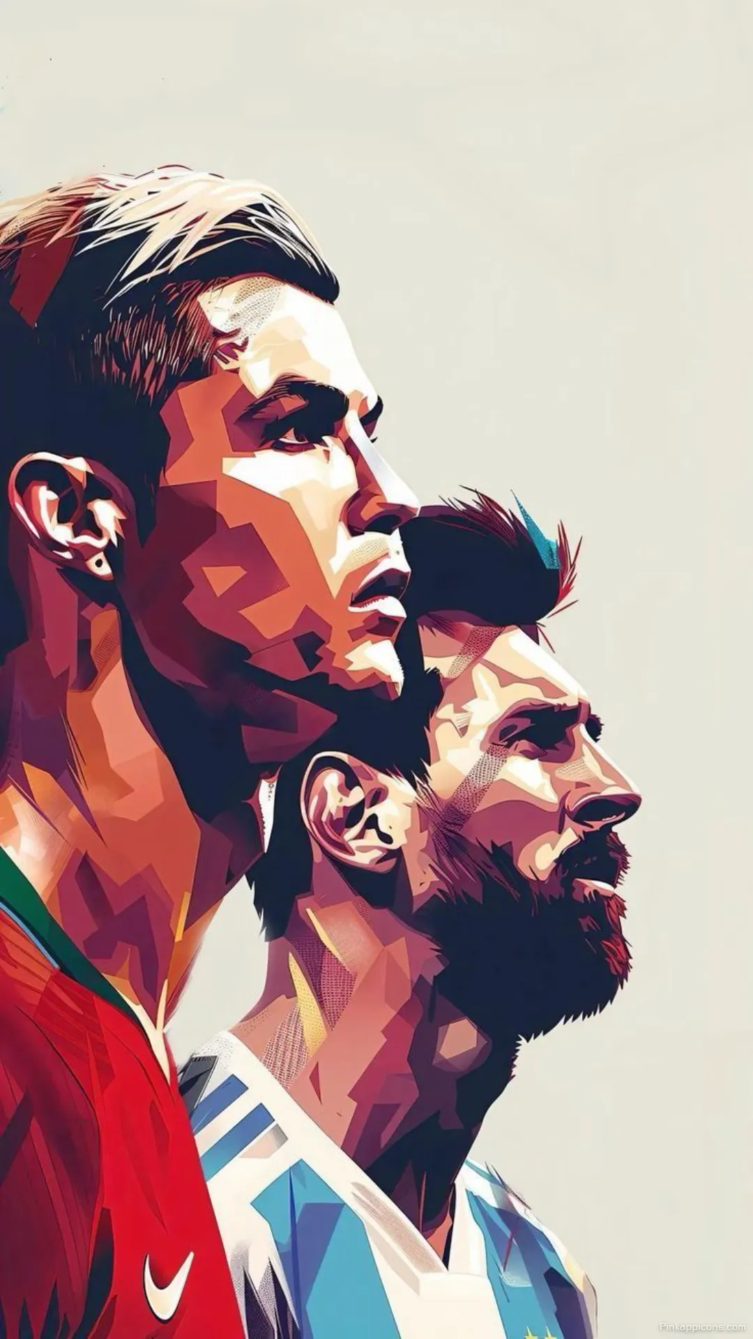 Messi vs Ronaldo Football Wallpaper for Phone Iconic Art Style Messi vs Ronaldo Football Wallpaper for Phone Iconic Art Style