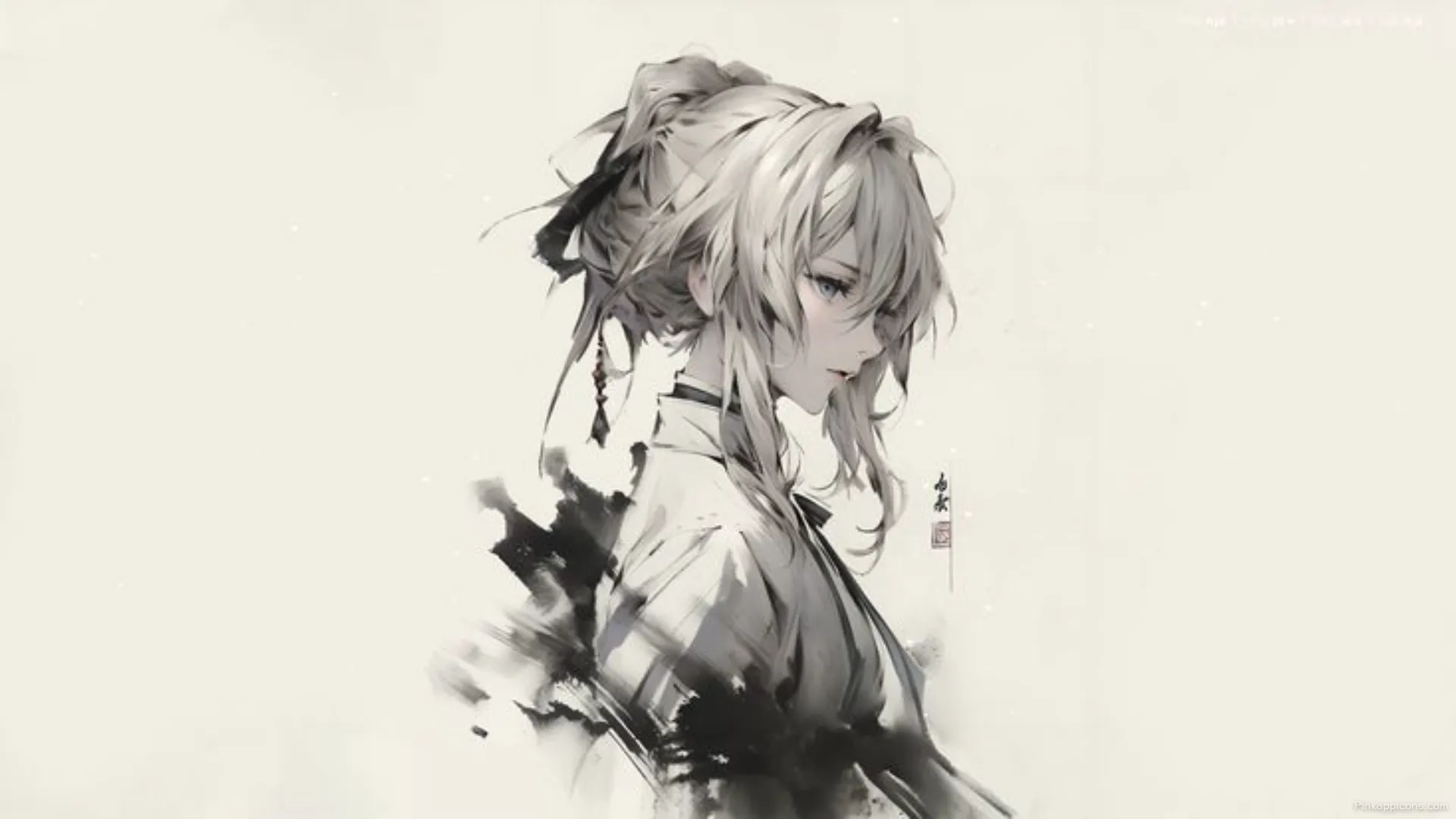 Minimalist Anime Wallpaper for Laptop featuring a Pensive Character Artistic Blue Eyes for Mobil Minimalist Anime Wallpaper for Laptop featuring a Pensive Character – Artistic Blue Eyes for Mobil