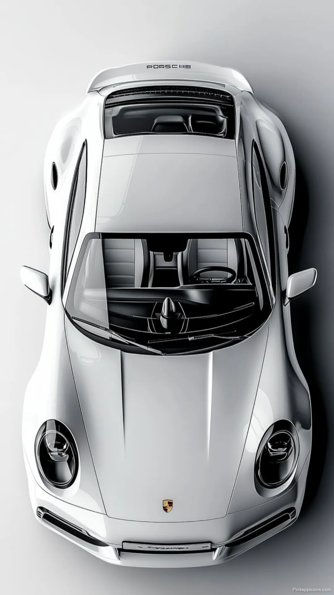 Minimalist White Porsche 911 from Above An Artistic Porche Wallpaper for Mobile Devices Minimalist White Porsche 911 from Above An Artistic Porche Wallpaper for Mobile Devices