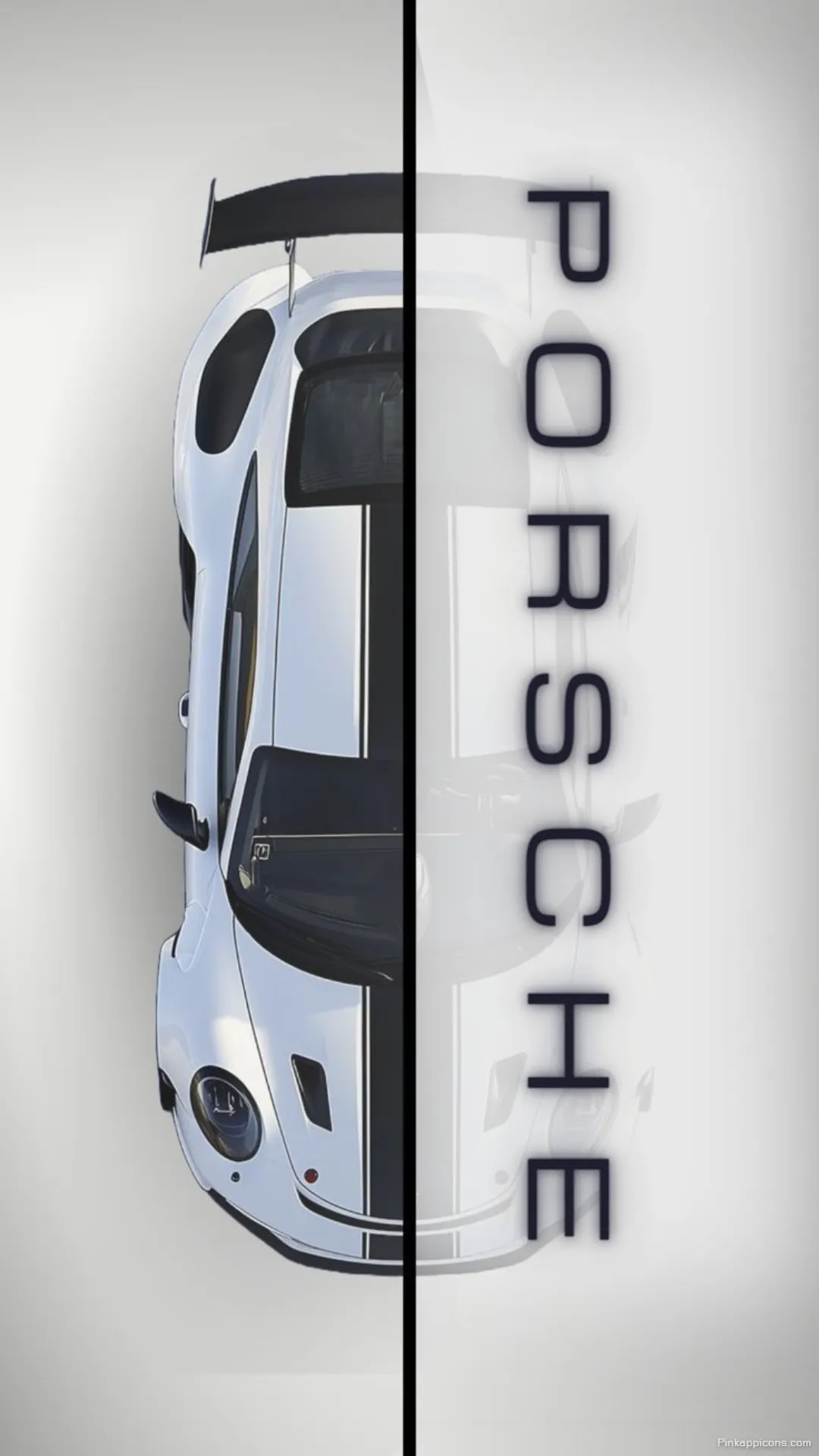Minimalist White Porsche with Black Racing Stripe A Clean and Modern Porche Wallpaper Design Minimalist White Porsche with Black Racing Stripe A Clean and Modern Porche Wallpaper Design