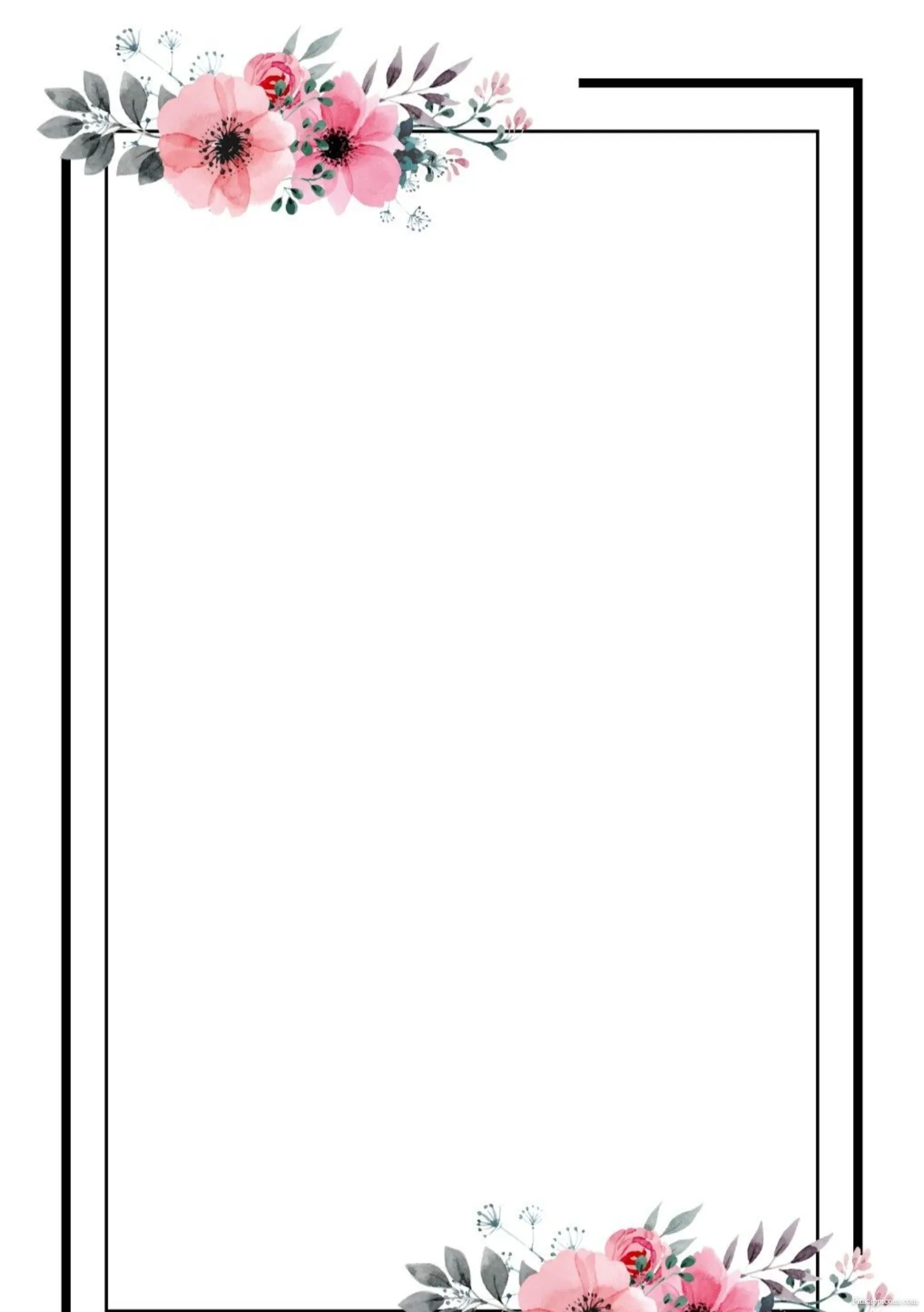 Modern Black Frame with Pink Watercolor Flowers Elegant Border Design Ideas Modern Black Frame with Pink Watercolor Flowers Elegant Border Design Ideas.