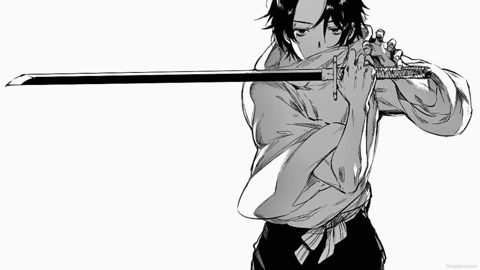 Monochrome Swordsman Anime Wallpaper for Laptop Intense Katana Draw for Your Phone Background Monochrome Swordsman Anime Wallpaper for Laptop – Intense Katana Draw for Your Phone Background
