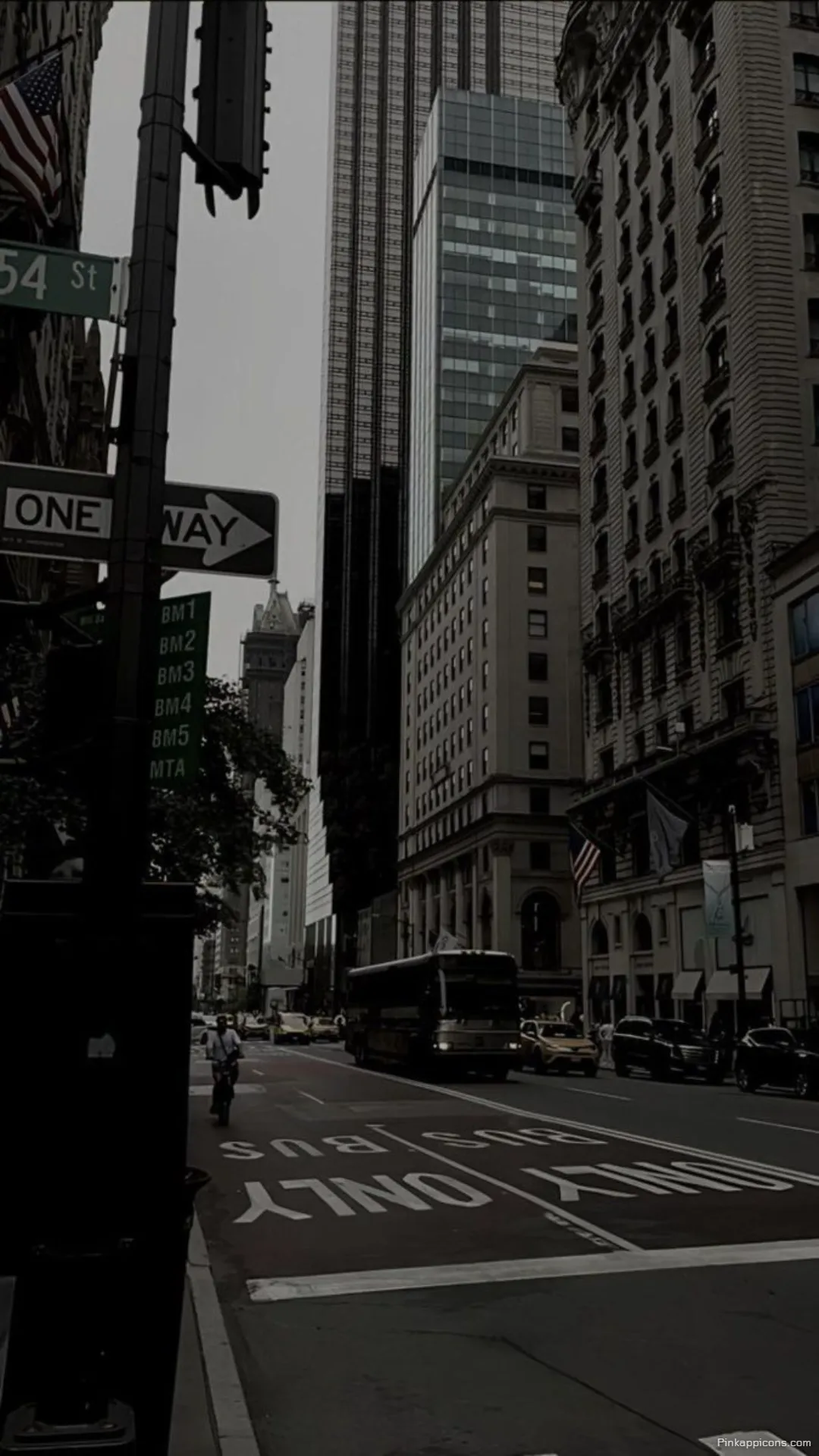 New York Wallpaper HD Iconic NYC Street View with Buses and Tall Buildings New York Wallpaper HD Iconic NYC Street View with Buses and Tall Buildings
