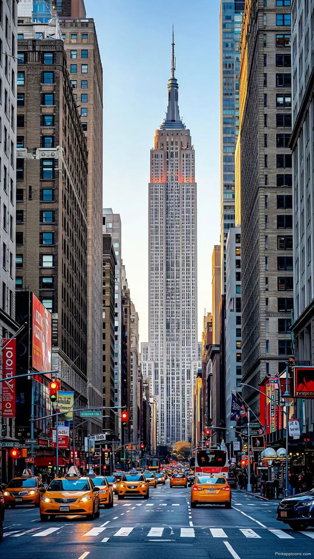 New York Wallpaper HD Iconic View of NYCs Empire State Building with New York Wallpaper HD Iconic View of NYC’s Empire State Building with Taxis