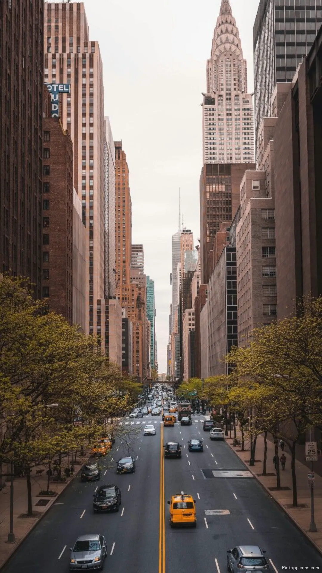 New York Wallpaper HD Iconic View of New York City Street with Chrysler Building New York Wallpaper HD Iconic View of New York City Street with Chrysler Building