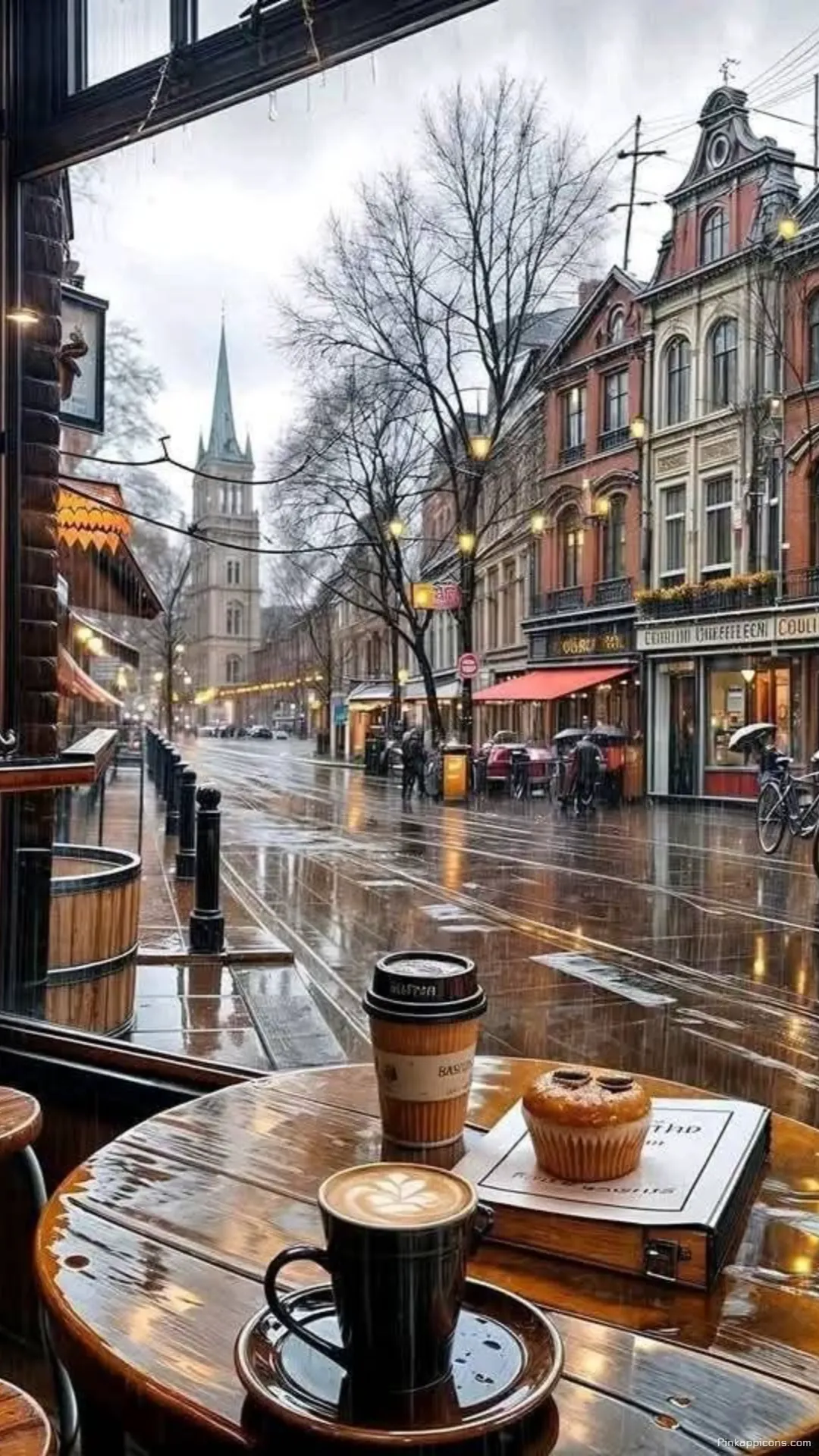 New York Wallpaper HD Stunning European Street Scene with a Cafe on a Rainy Day New York Wallpaper HD Stunning European Street Scene with a Cafe on a Rainy Day