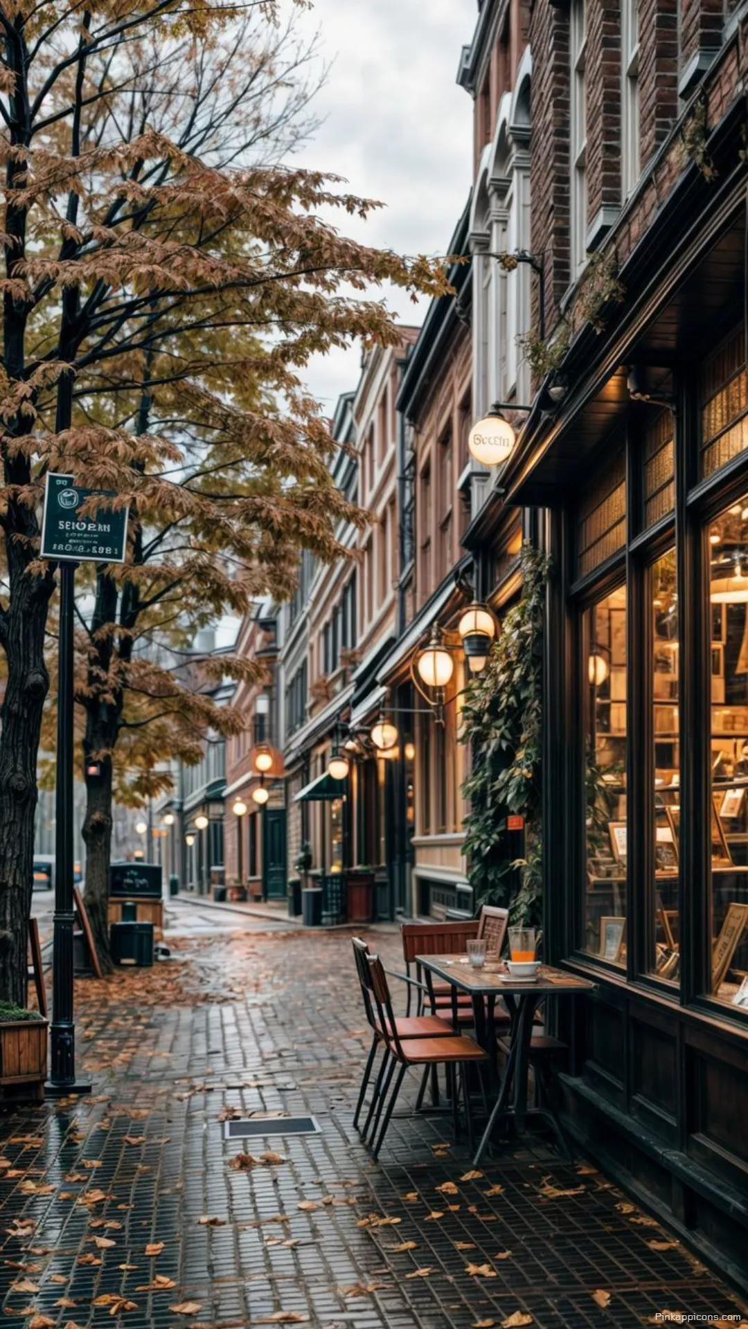 New York Wallpaper HD Stunning European Street with a Cafe on a Rainy Day New York Wallpaper HD Stunning European Street with a Cafe on a Rainy Day