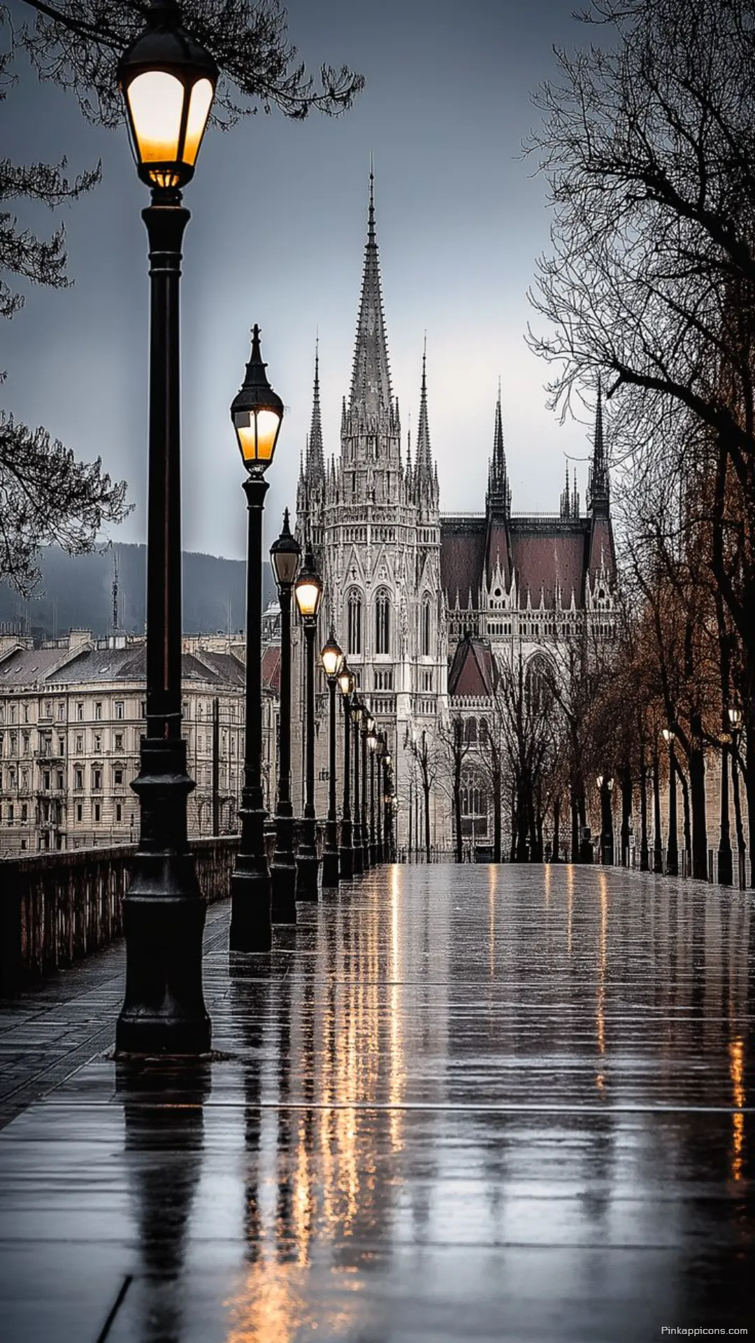 New York Wallpaper HD Stunning Historic Building on a Wet Street at Dusk New York Wallpaper HD Stunning Historic Building on a Wet Street at Dusk