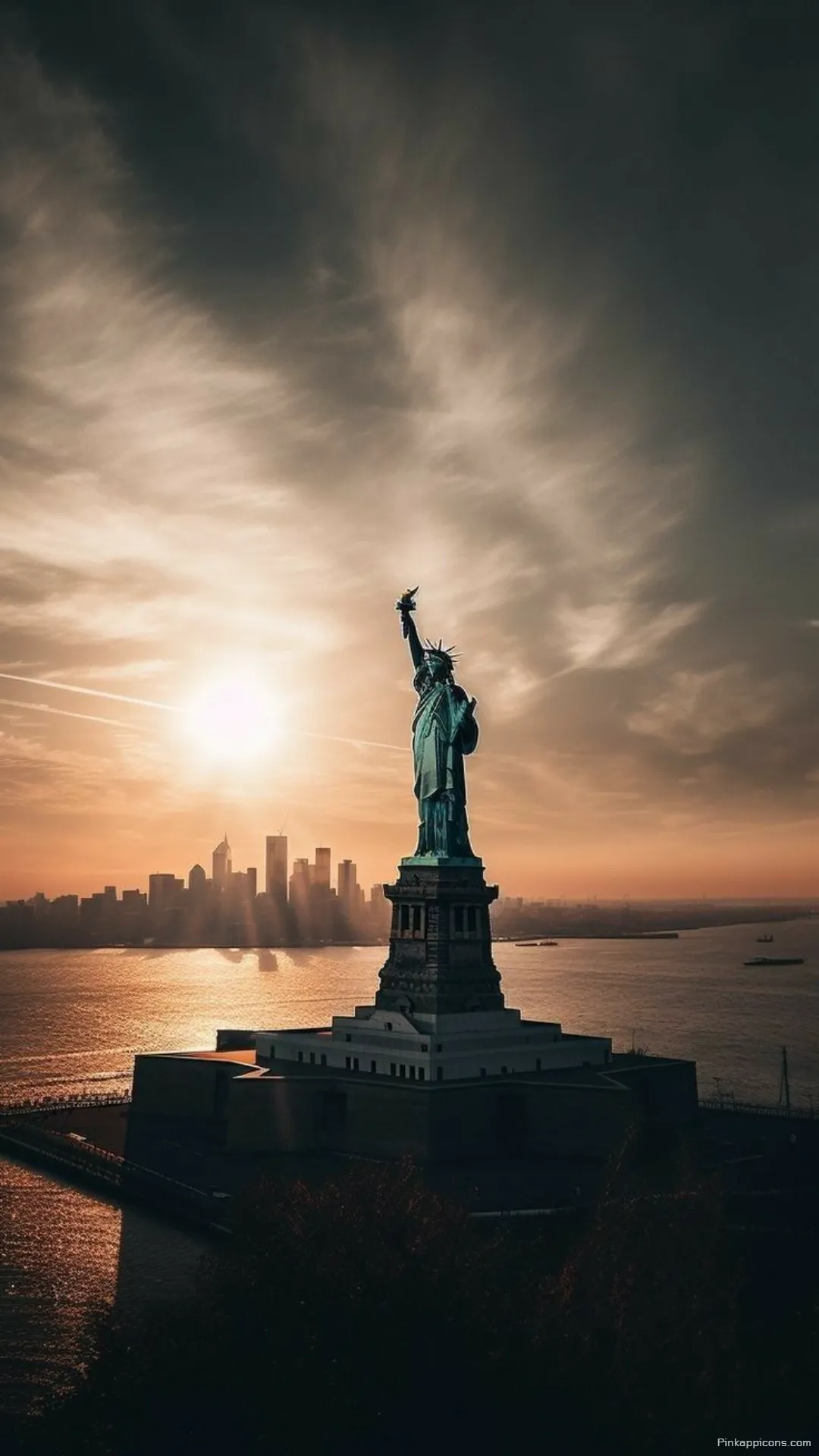 New York Wallpaper HD Stunning Statue of Liberty and New York City Skyline at Sunset New York Wallpaper HD Stunning Statue of Liberty and New York City Skyline at Sunset