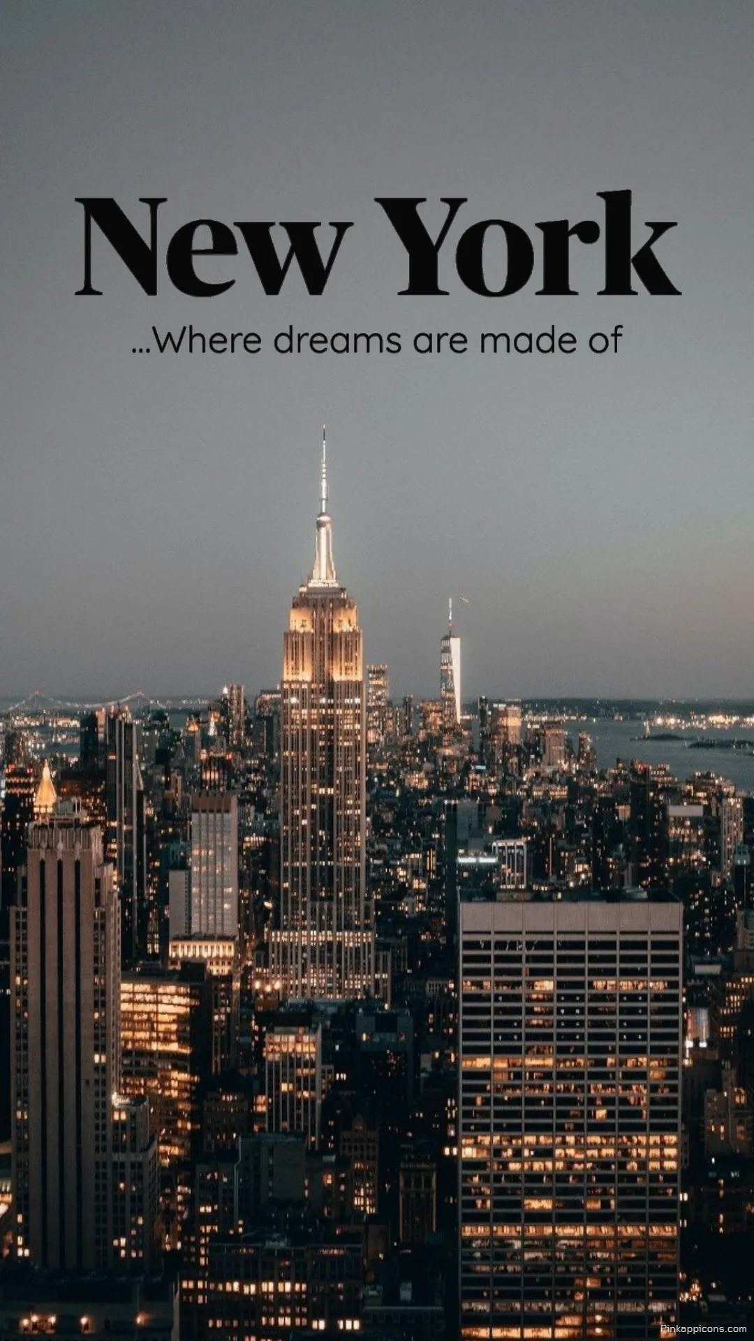New York Wallpaper Stunning Empire State Building at Dusk with a Quote New York Wallpaper Stunning Empire State Building at Dusk with a Quote