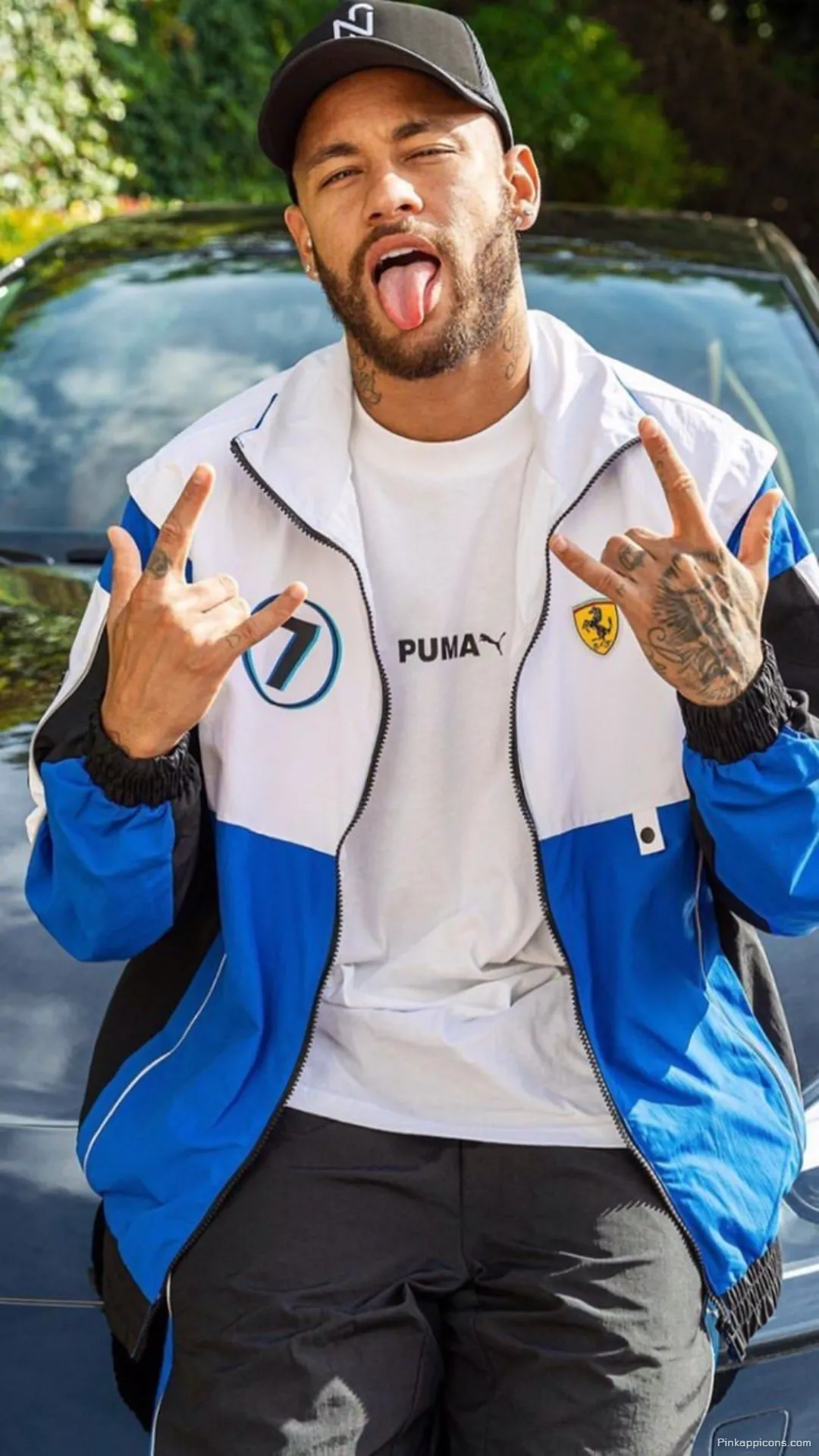 Neymar Jr. Fashion Wallpaper An HD photo of a stylish Neymar making a fun gesture perfect for your phone Neymar Jr. Fashion Wallpaper An HD photo of a stylish Neymar making a fun gesture, perfect for your phone.