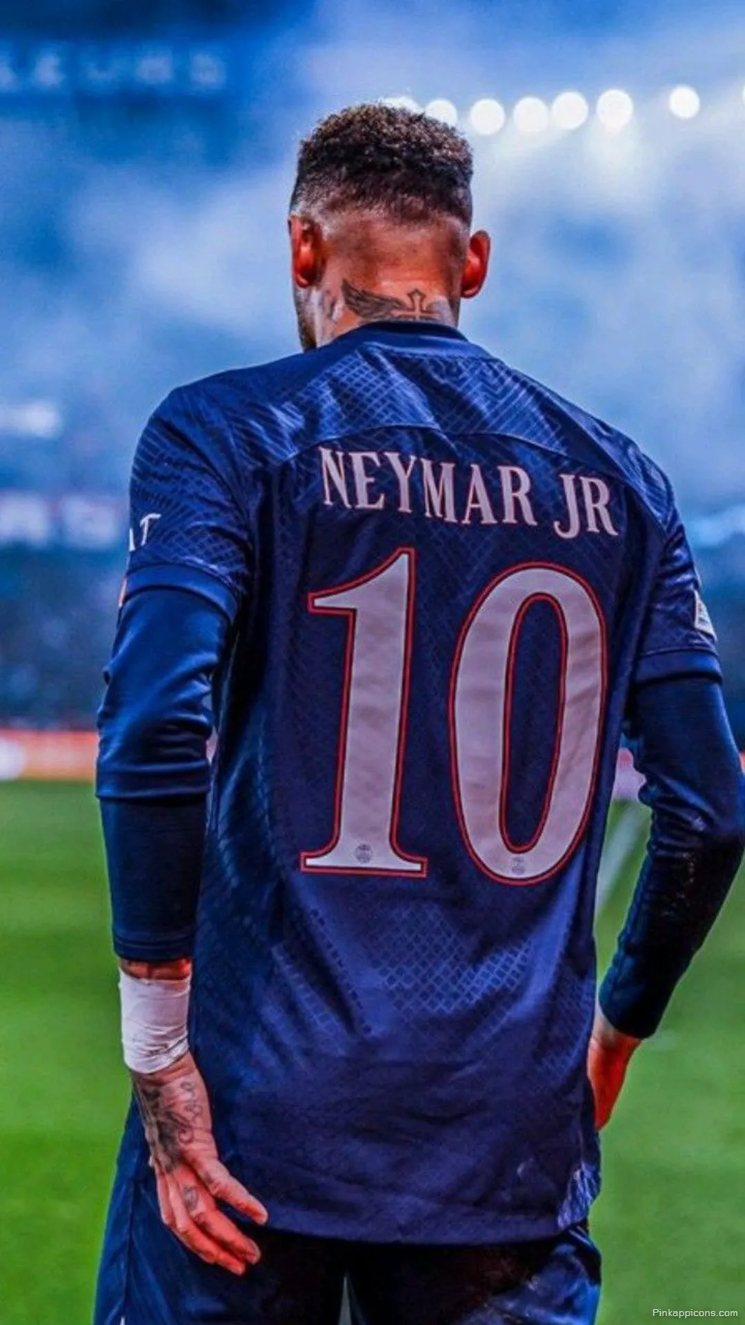 Neymar Jr. PSG Jersey Wallpaper An amazing shot from behind showing Neymars name and number perfect for your phone Neymar Jr. PSG Jersey Wallpaper An amazing shot from behind, showing Neymar’s name and number, perfect for your phone.