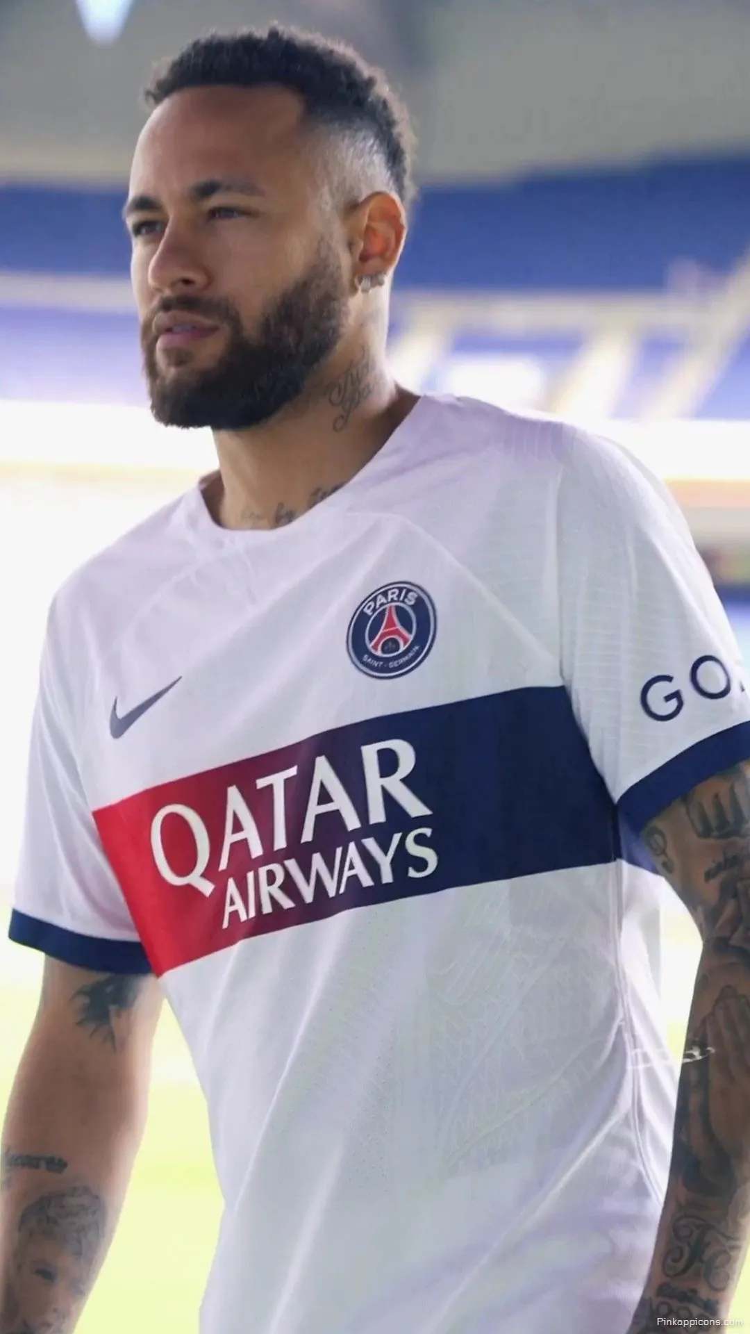 Neymar Jr. PSG White Jersey Wallpaper An HD photo of a focused Neymar in his white kit perfect for your phone Neymar Jr. PSG White Jersey Wallpaper An HD photo of a focused Neymar in his white kit, perfect for your phone.