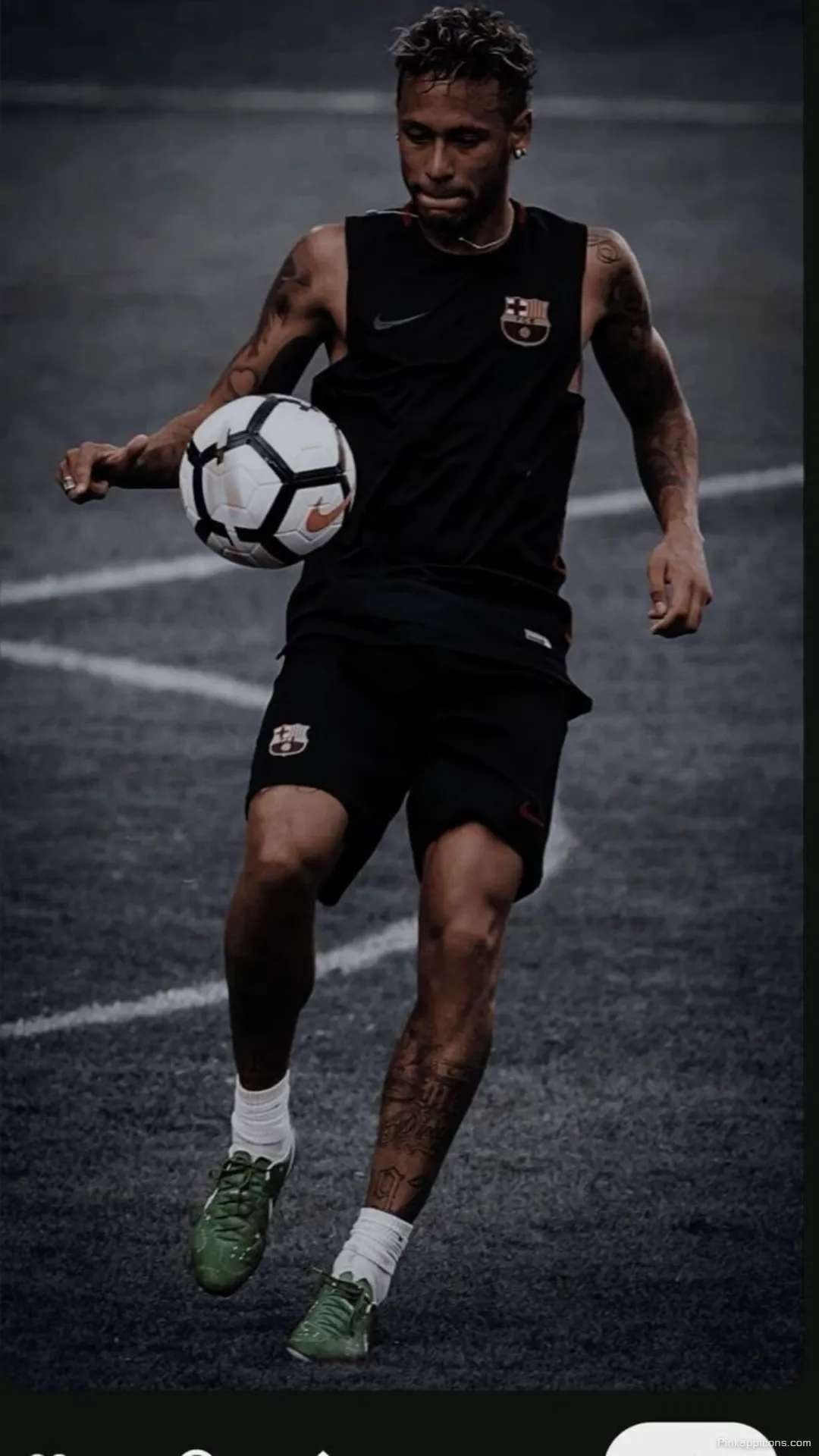 Neymar Wallpaper A classic Neymar Jr. training shot with a football perfect for your phone wallpaper Neymar Wallpaper A classic Neymar Jr. training shot with a football, perfect for your phone wallpaper.