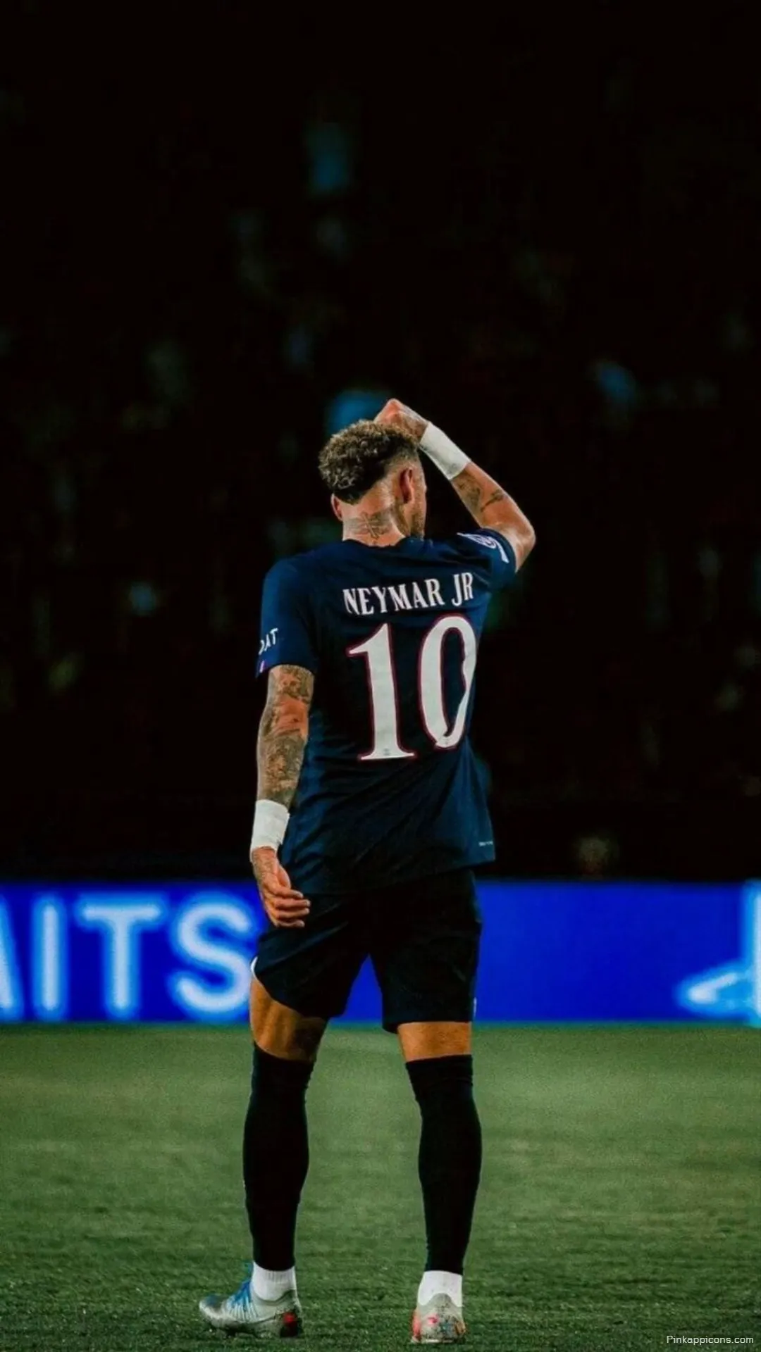 Neymar Wallpaper A classic shot of Neymar Jr. from behind in his number 10 jersey perfect for your phone wallpaper 1 Neymar Wallpaper A classic shot of Neymar Jr. from behind in his number 10 jersey, perfect for your phone wallpaper.