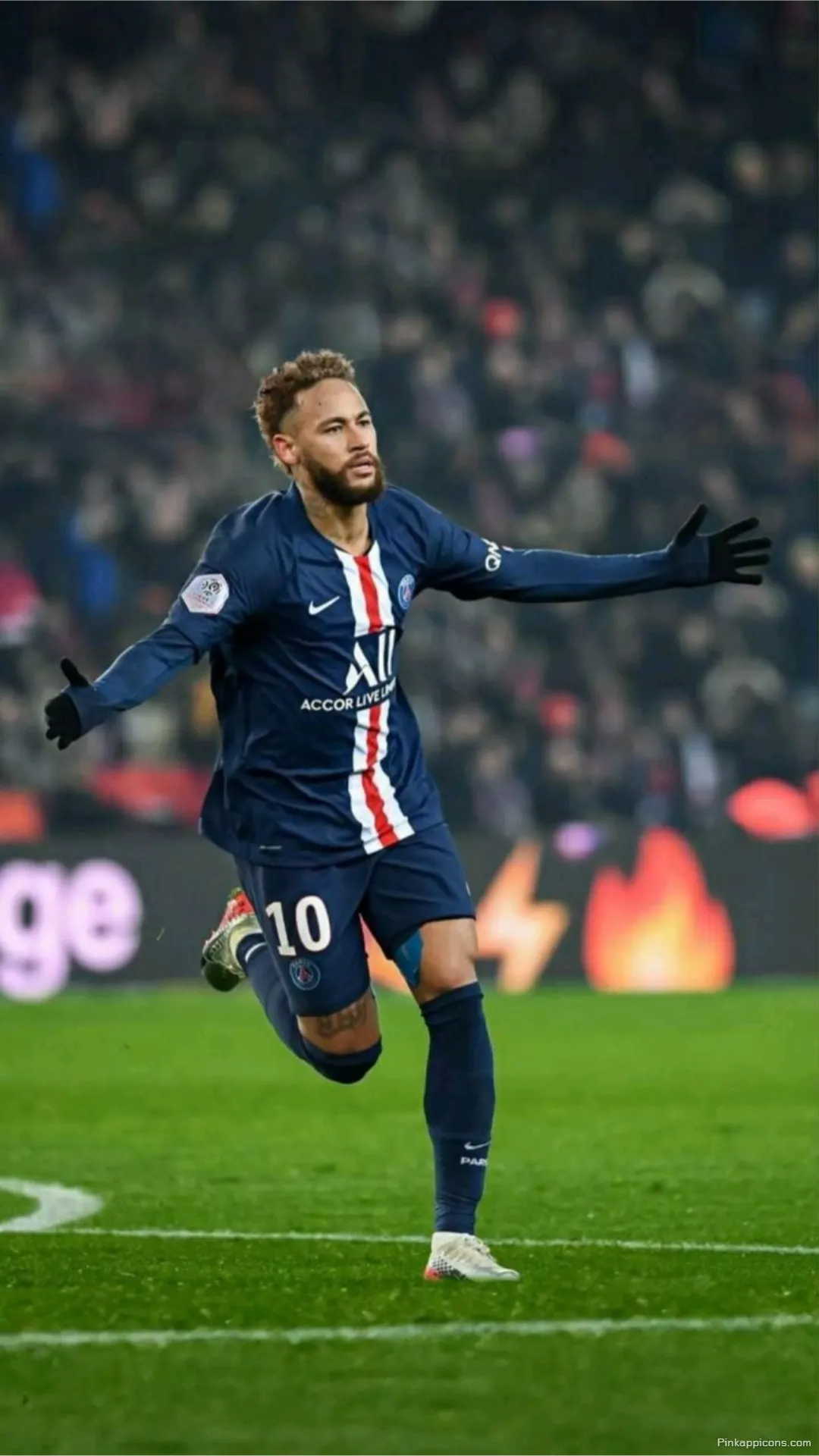 Neymar Wallpaper A dynamic shot of Neymar Jr. celebrating a goal with his arms wide perfect for your phone wallpaper Neymar Wallpaper A dynamic shot of Neymar Jr. celebrating a goal with his arms wide, perfect for your phone wallpaper.